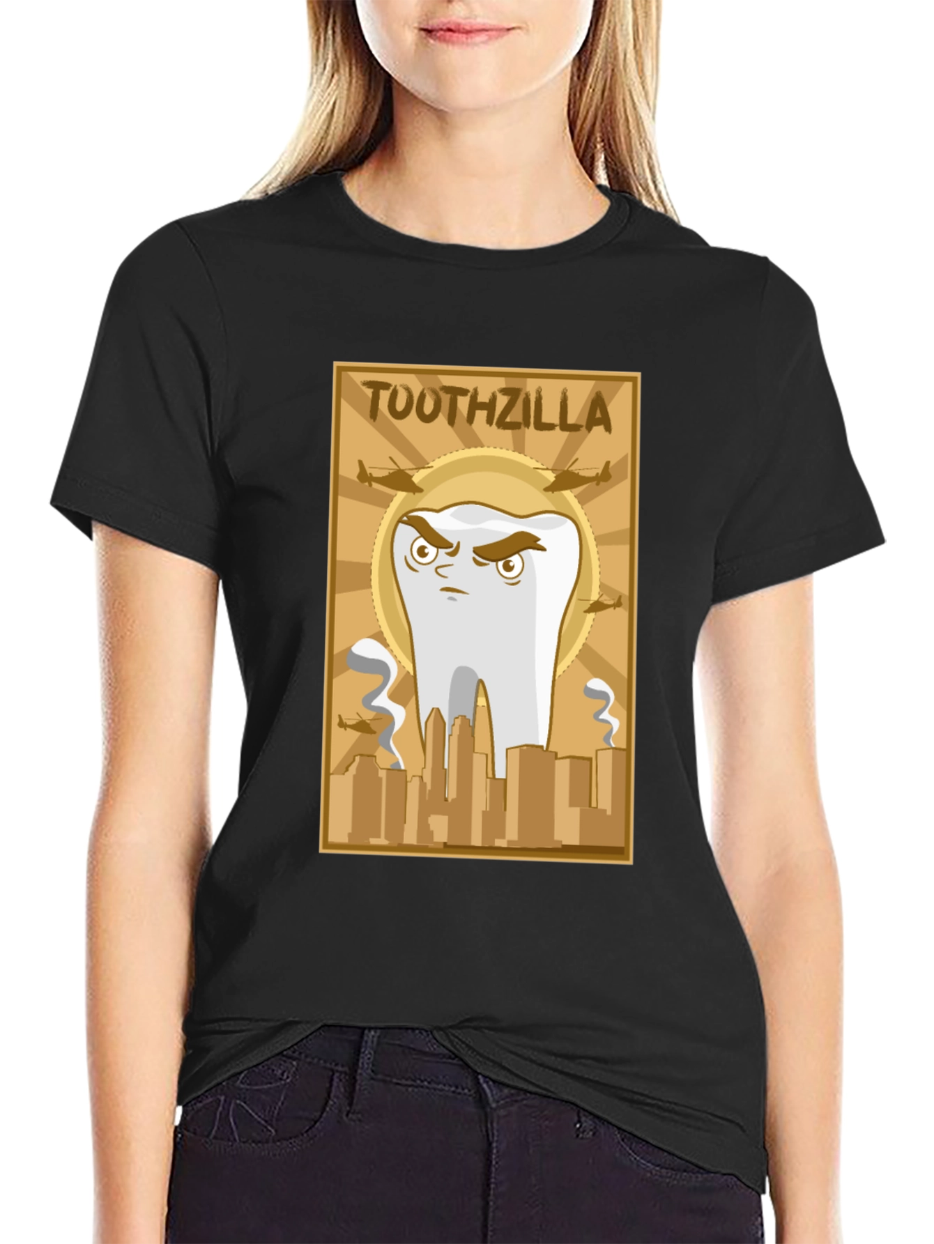 Toothzilla Graphic T-Shirt - Dental Humor Tee
