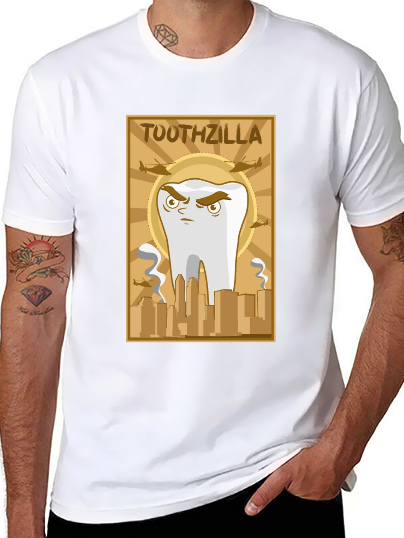 Toothzilla Graphic T-Shirt - Dental Humor Tee