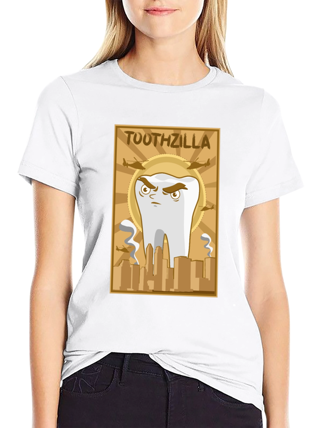 Toothzilla Graphic T-Shirt - Dental Humor Tee