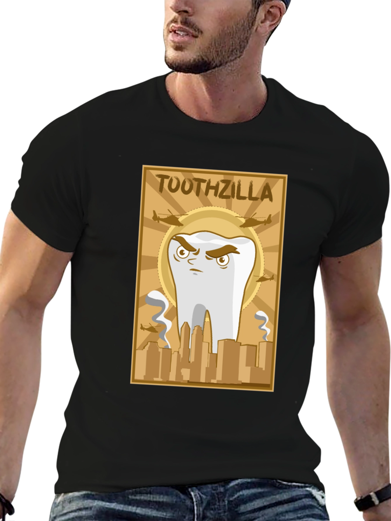Toothzilla Graphic T-Shirt - Dental Humor Tee