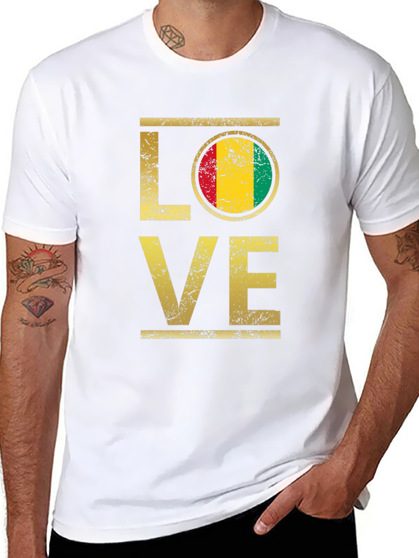 LOVE Flag Graphic T-Shirt - Black