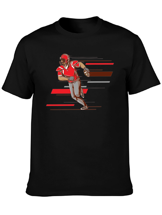 Football Player Graphic Tee - Black