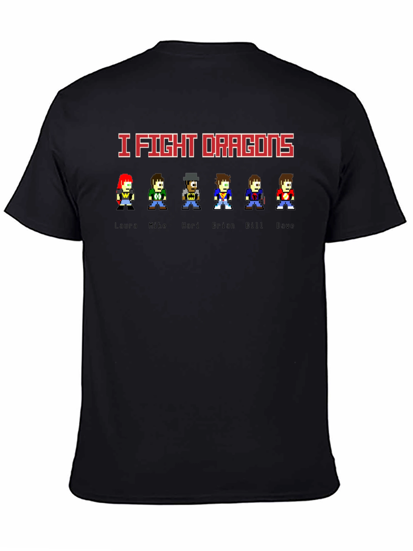 I Fight Dragons Band Pixel Art Graphic Black T-Shirt