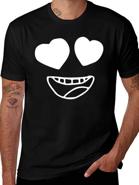 Heart Eyes Emoji Black T-Shirt