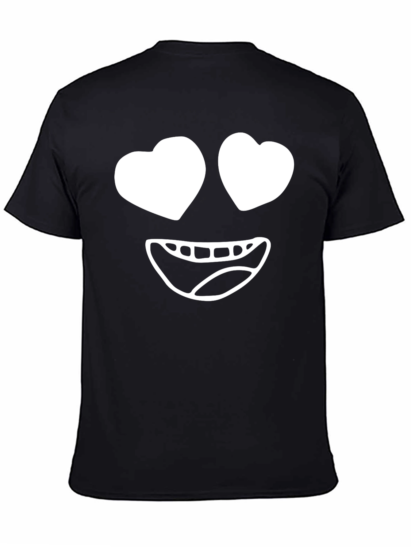 Heart Eyes Emoji Black T-Shirt