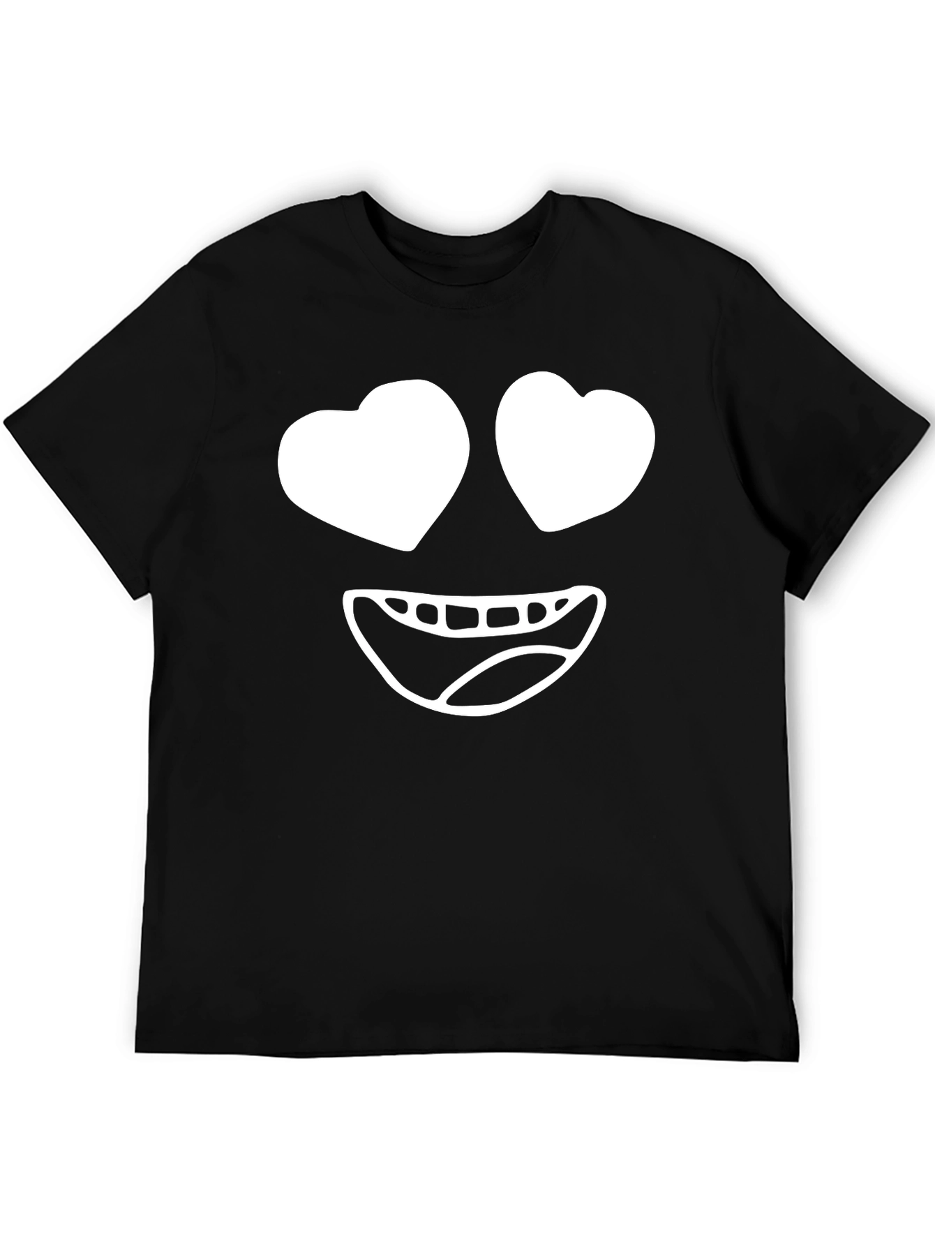 Heart Eyes Emoji Black T-Shirt