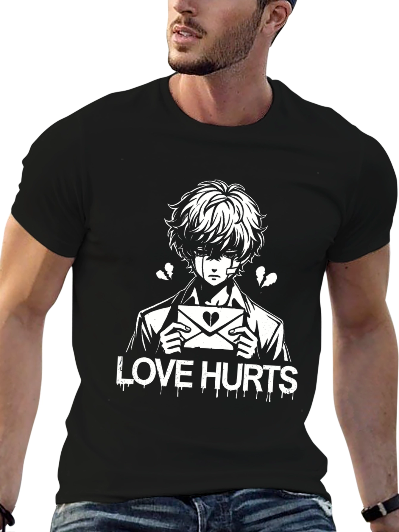 Love Hurts Graphic T-Shirt - Black