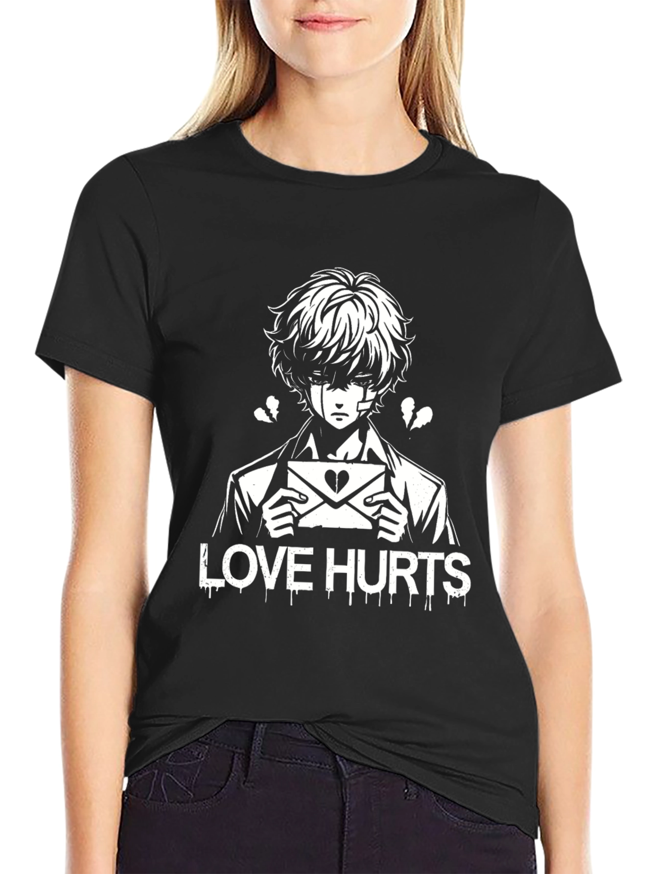 Love Hurts Graphic T-Shirt - Black