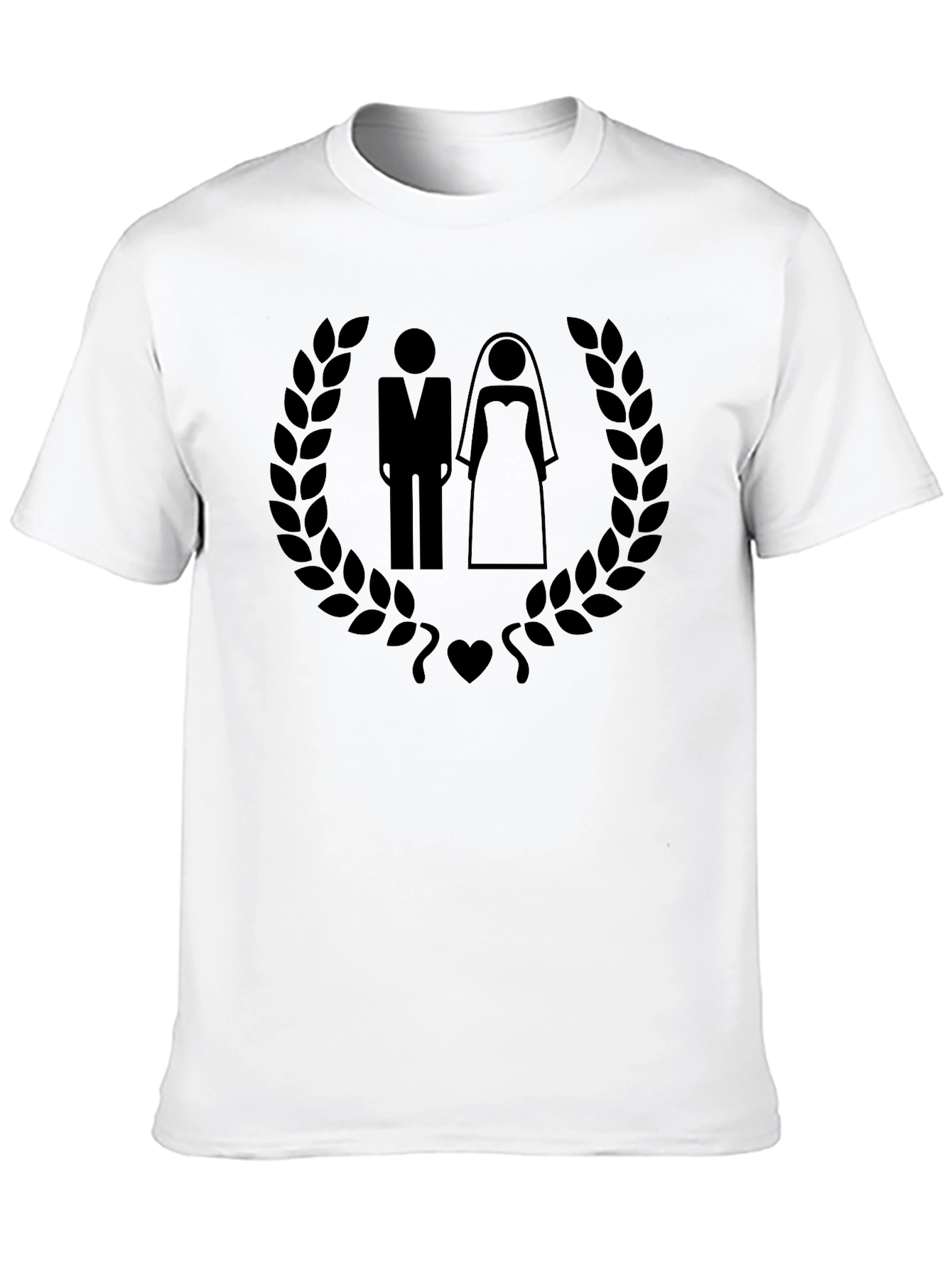 Wedding Couple Graphic Tee - Unisex Black T-Shirt