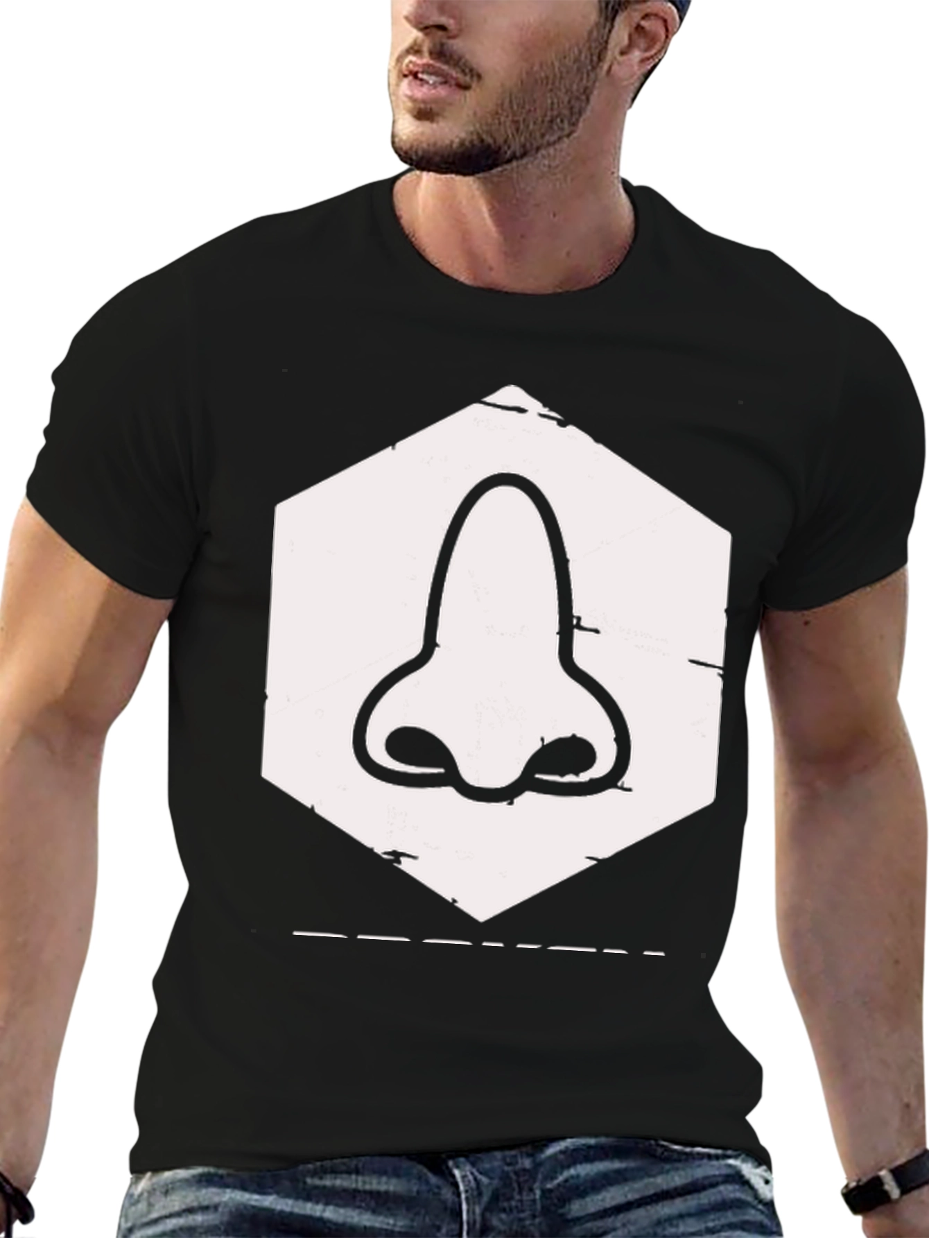 Nose Graphic Tee - Black Cotton T-Shirt