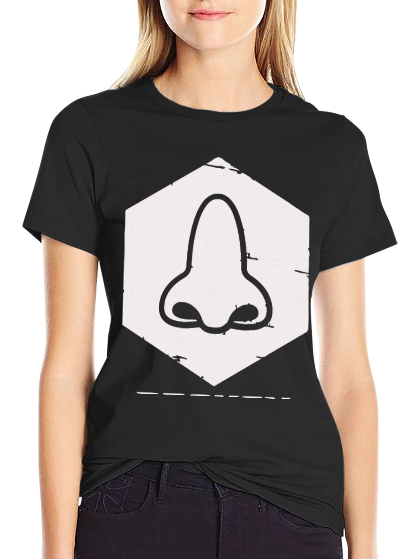 Nose Graphic Tee - Black Cotton T-Shirt