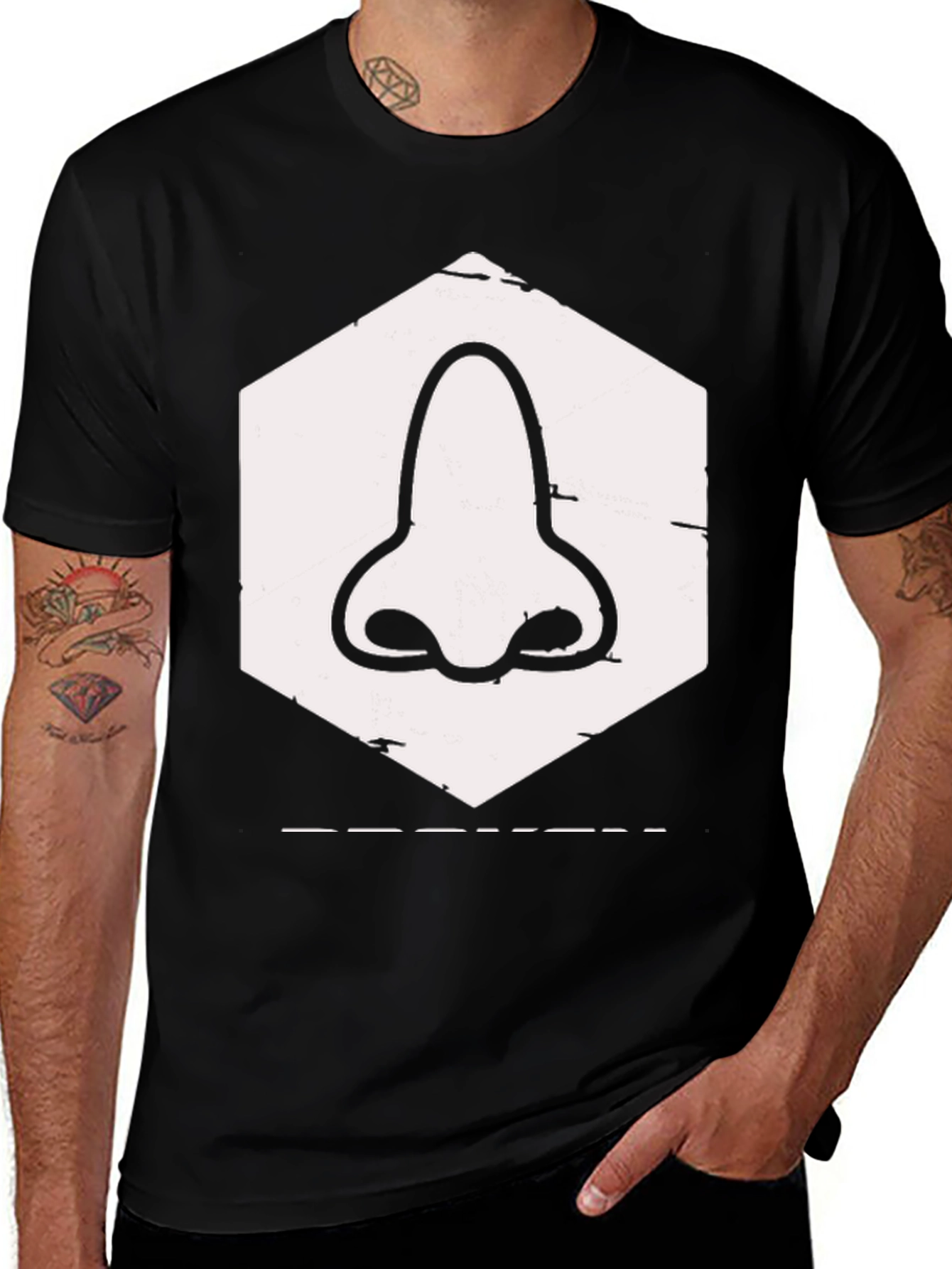 Nose Graphic Tee - Black Cotton T-Shirt