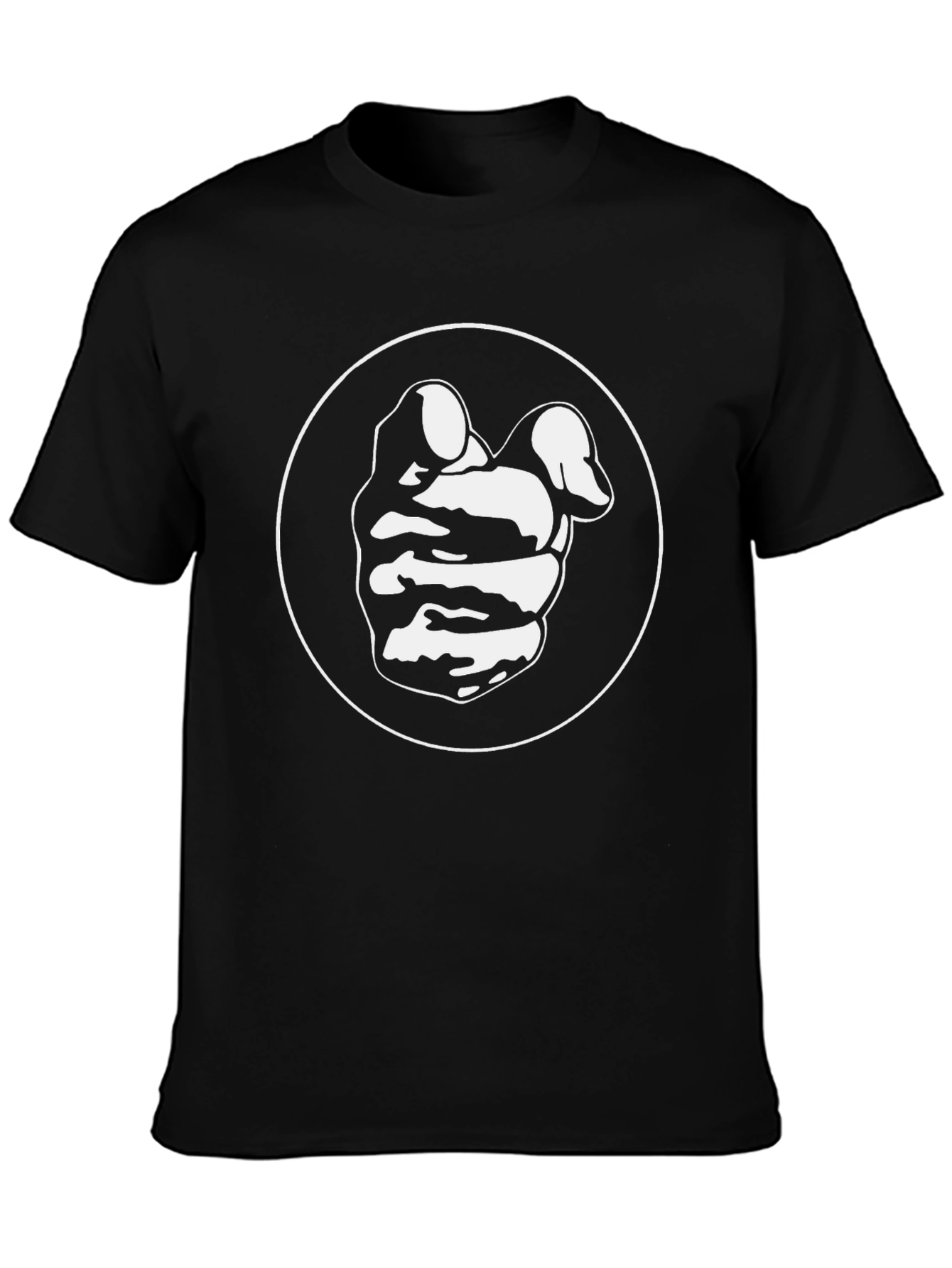 Pointing Finger Graphic Tee - Black Cotton Blend