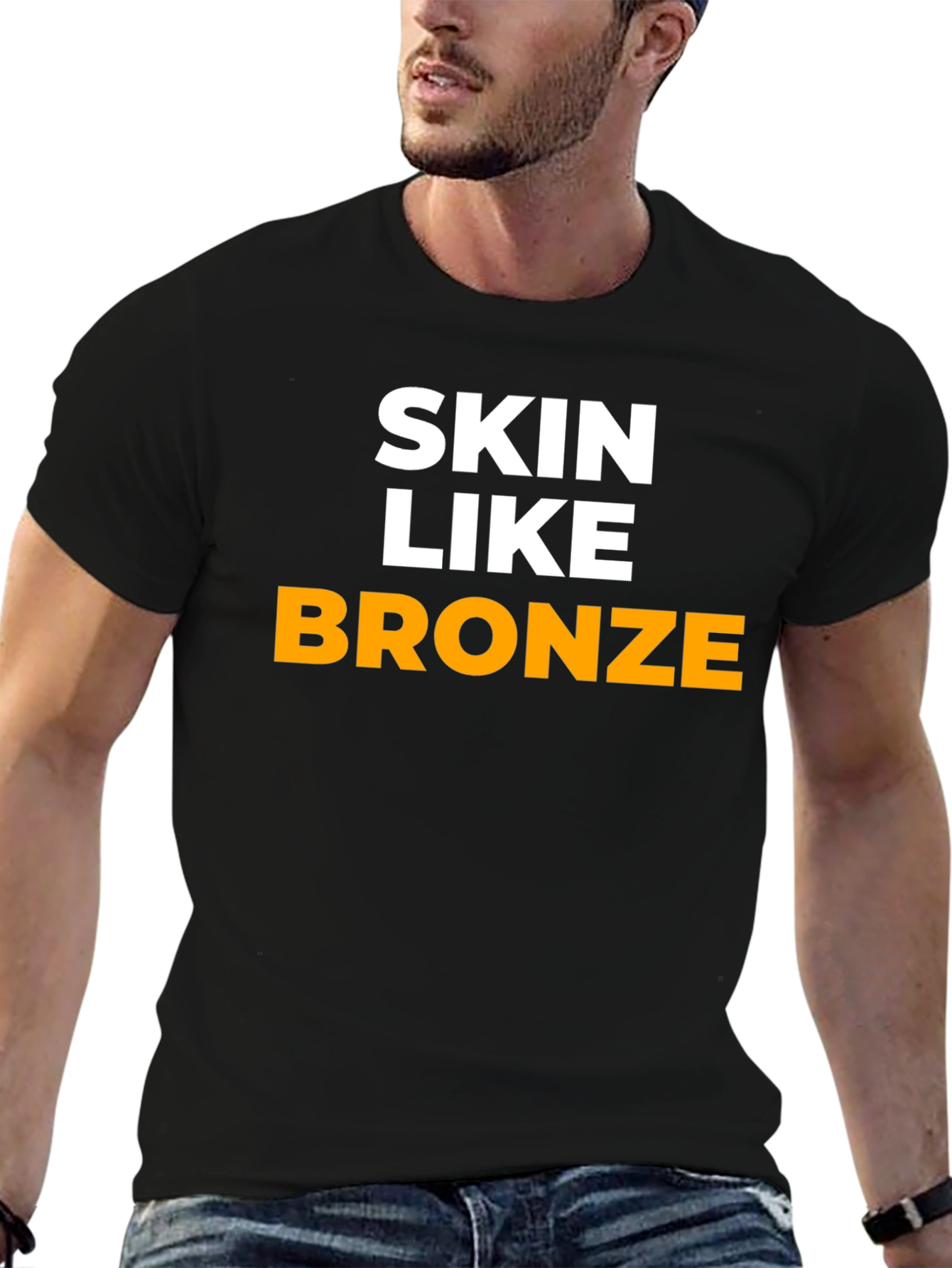 Skin Like Bronze Graphic Tee - Black Cotton T-Shirt