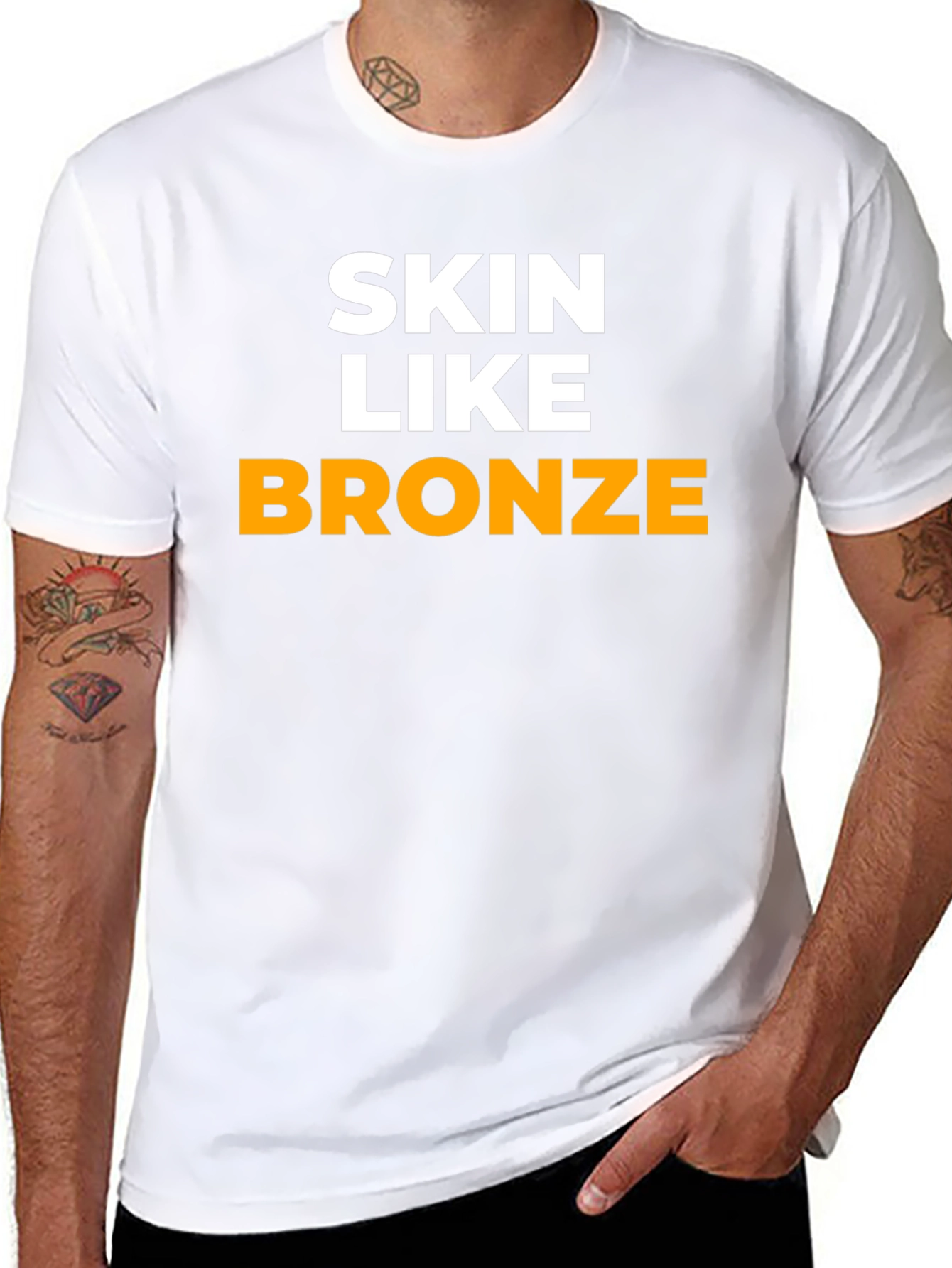 Skin Like Bronze Graphic Tee - Black Cotton T-Shirt