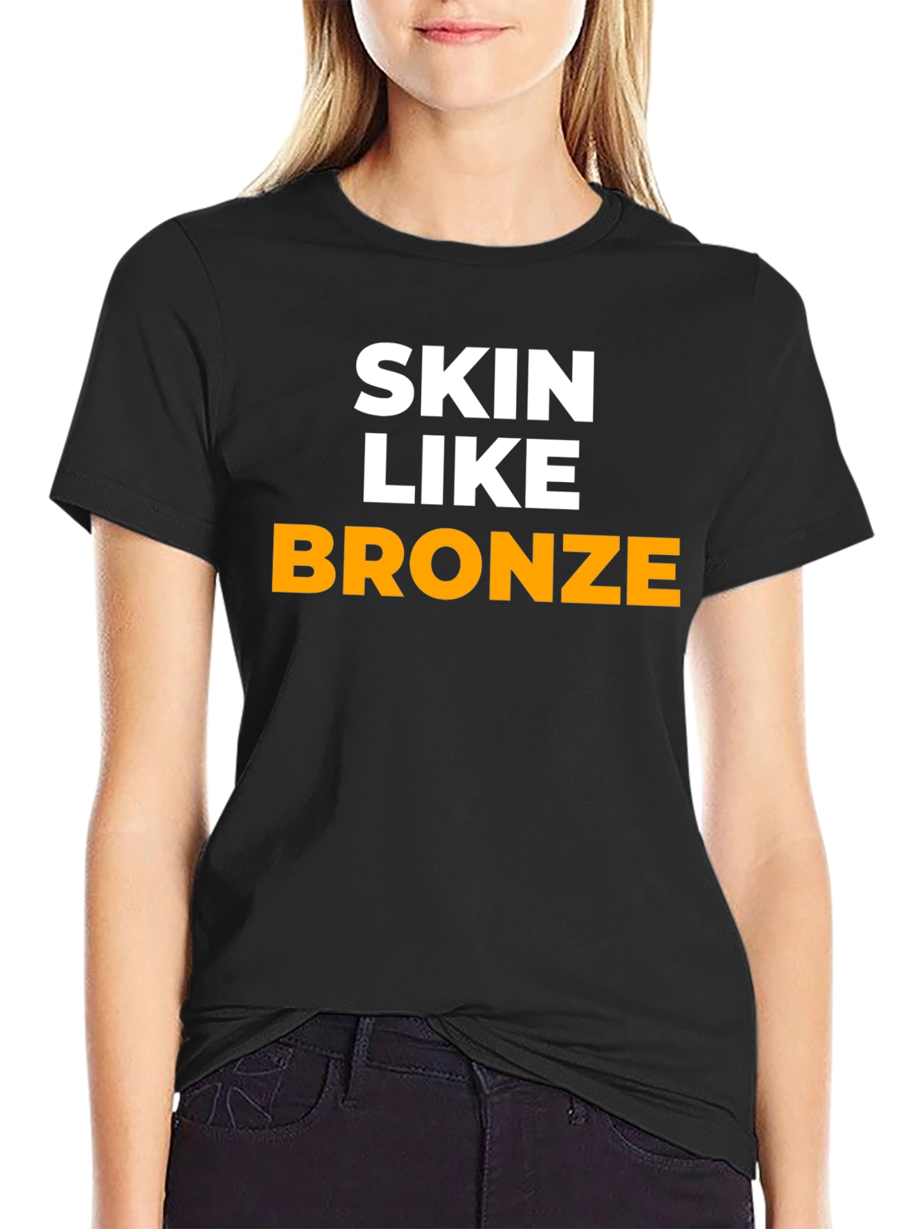 Skin Like Bronze Graphic Tee - Black Cotton T-Shirt