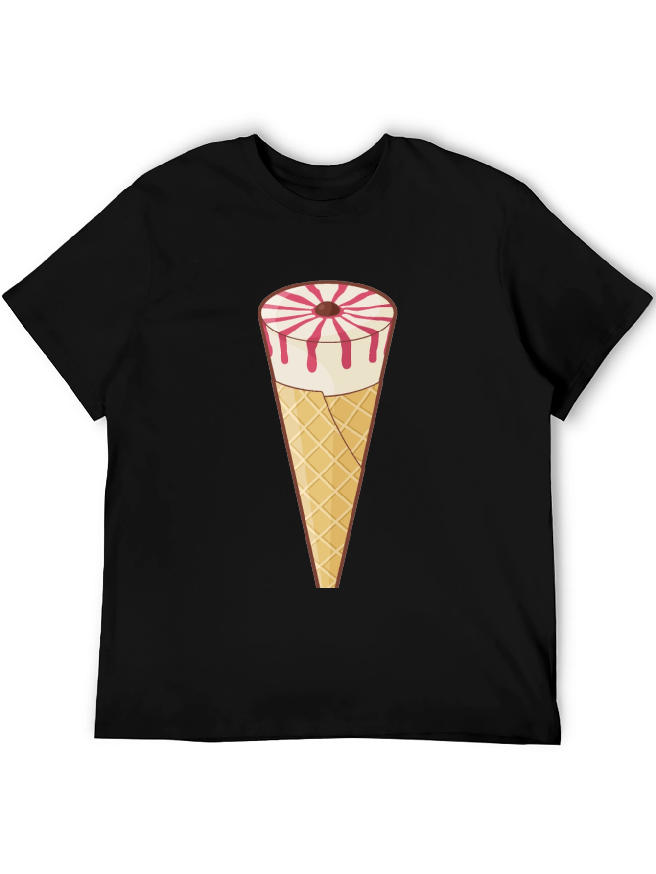 Novelty Ice Cream Cone Graphic Tee - Black
