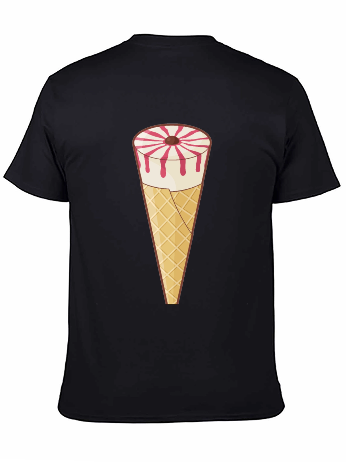 Novelty Ice Cream Cone Graphic Tee - Black