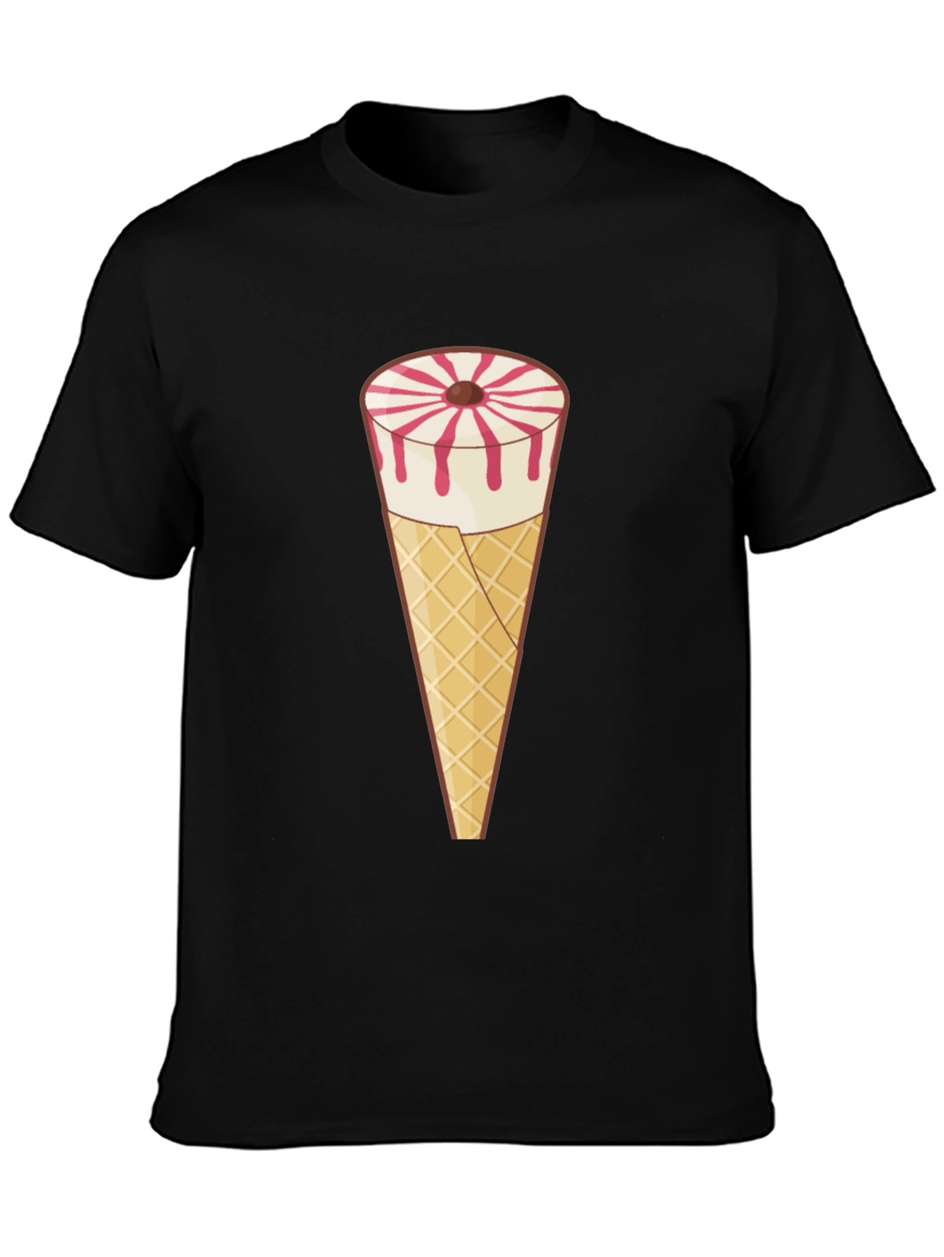 Novelty Ice Cream Cone Graphic Tee - Black