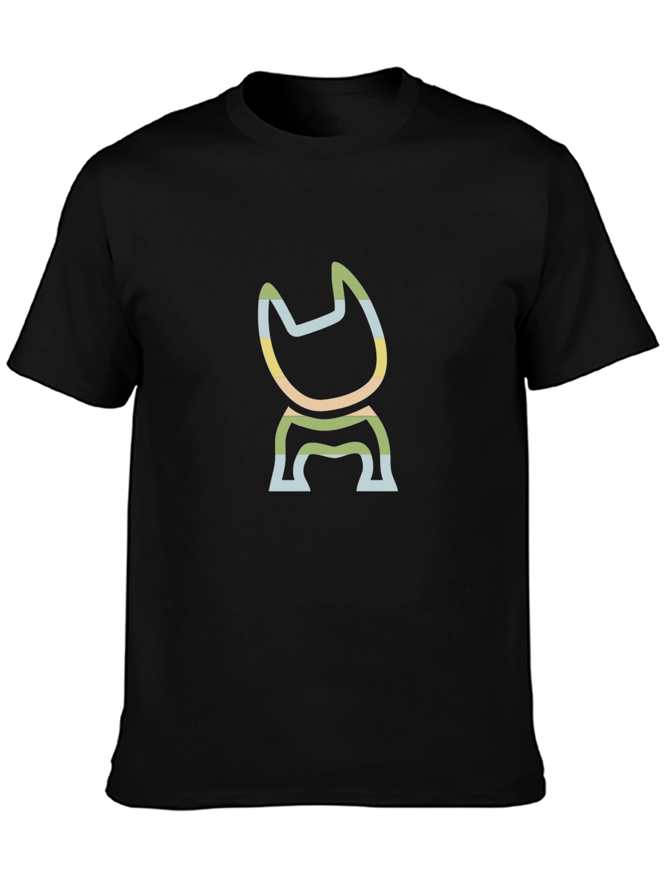 Modern Cat Graphic Tee - Soft Black Cotton Blend