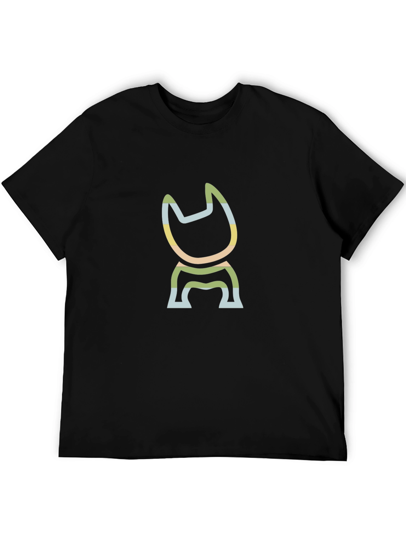Modern Cat Graphic Tee - Soft Black Cotton Blend