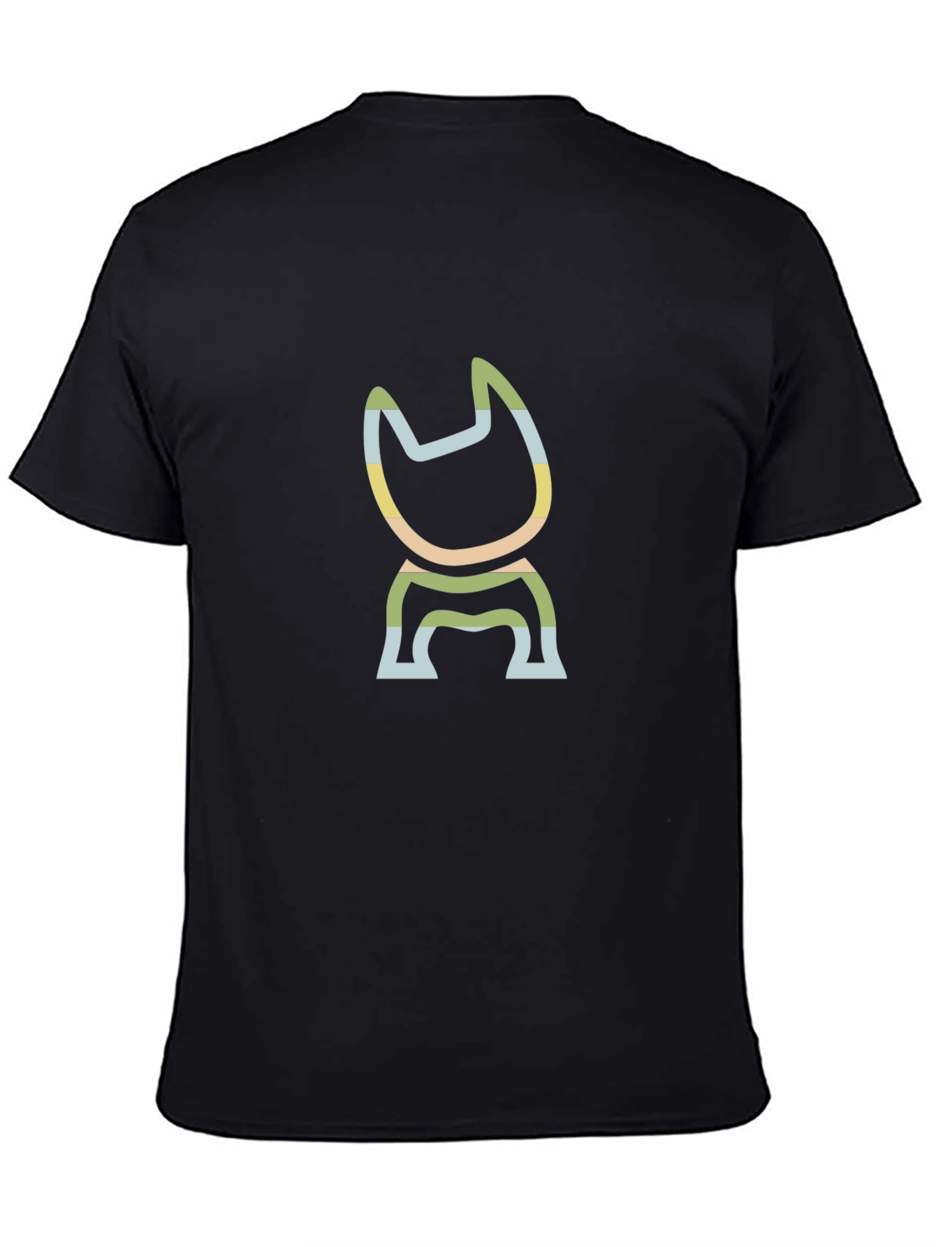 Modern Cat Graphic Tee - Soft Black Cotton Blend