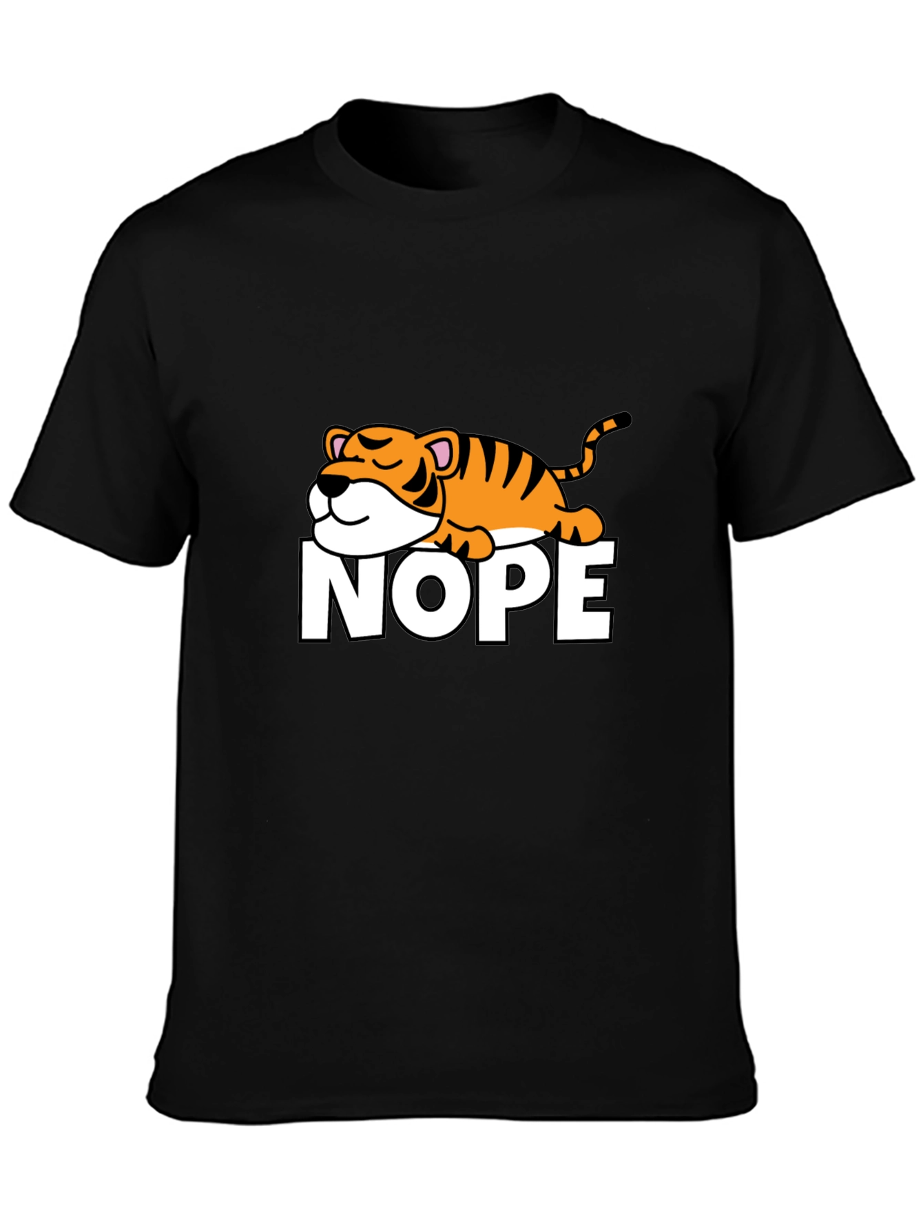 Nope Lazy Tiger Graphic T-Shirt