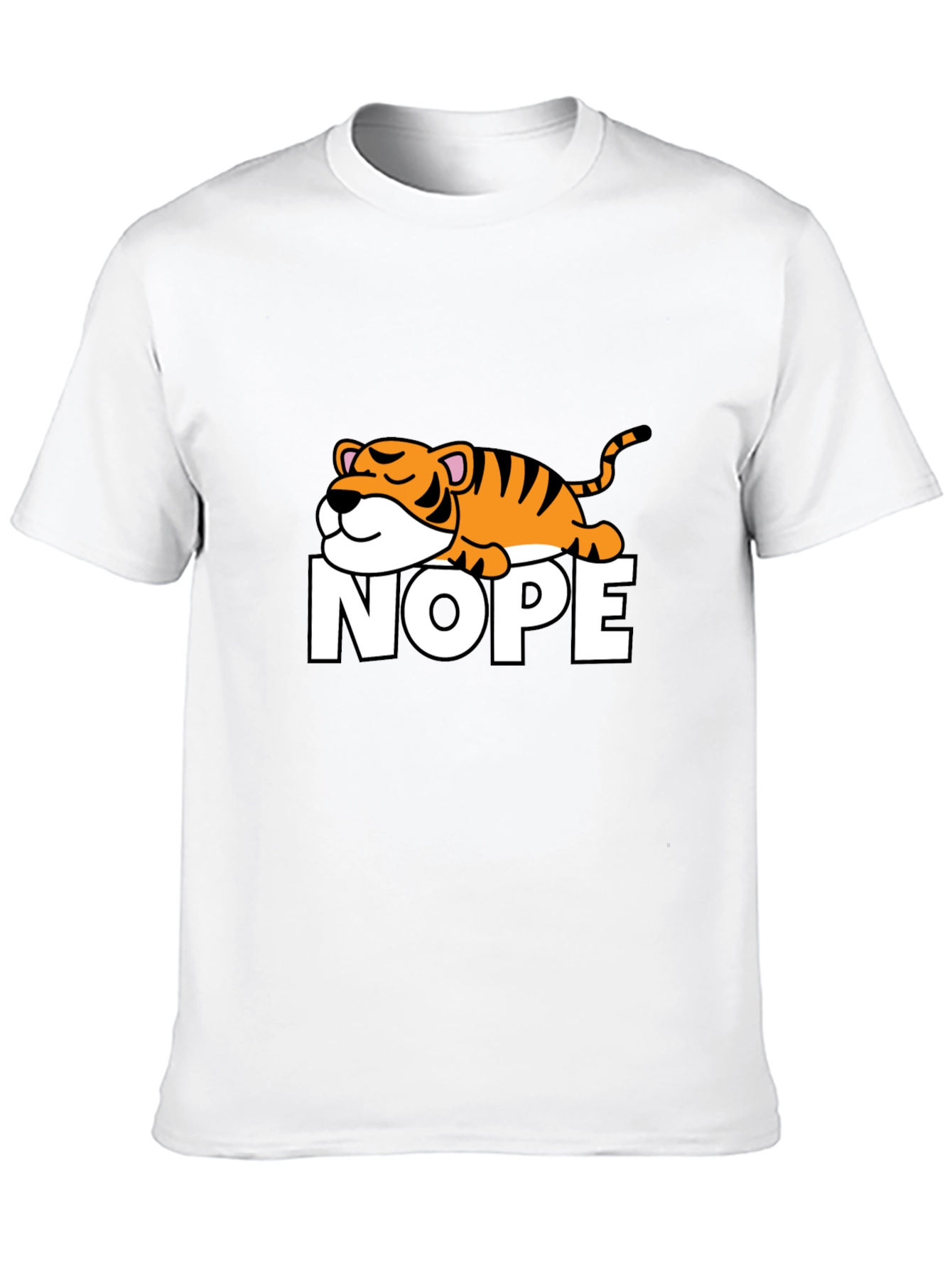 Nope Lazy Tiger Graphic T-Shirt