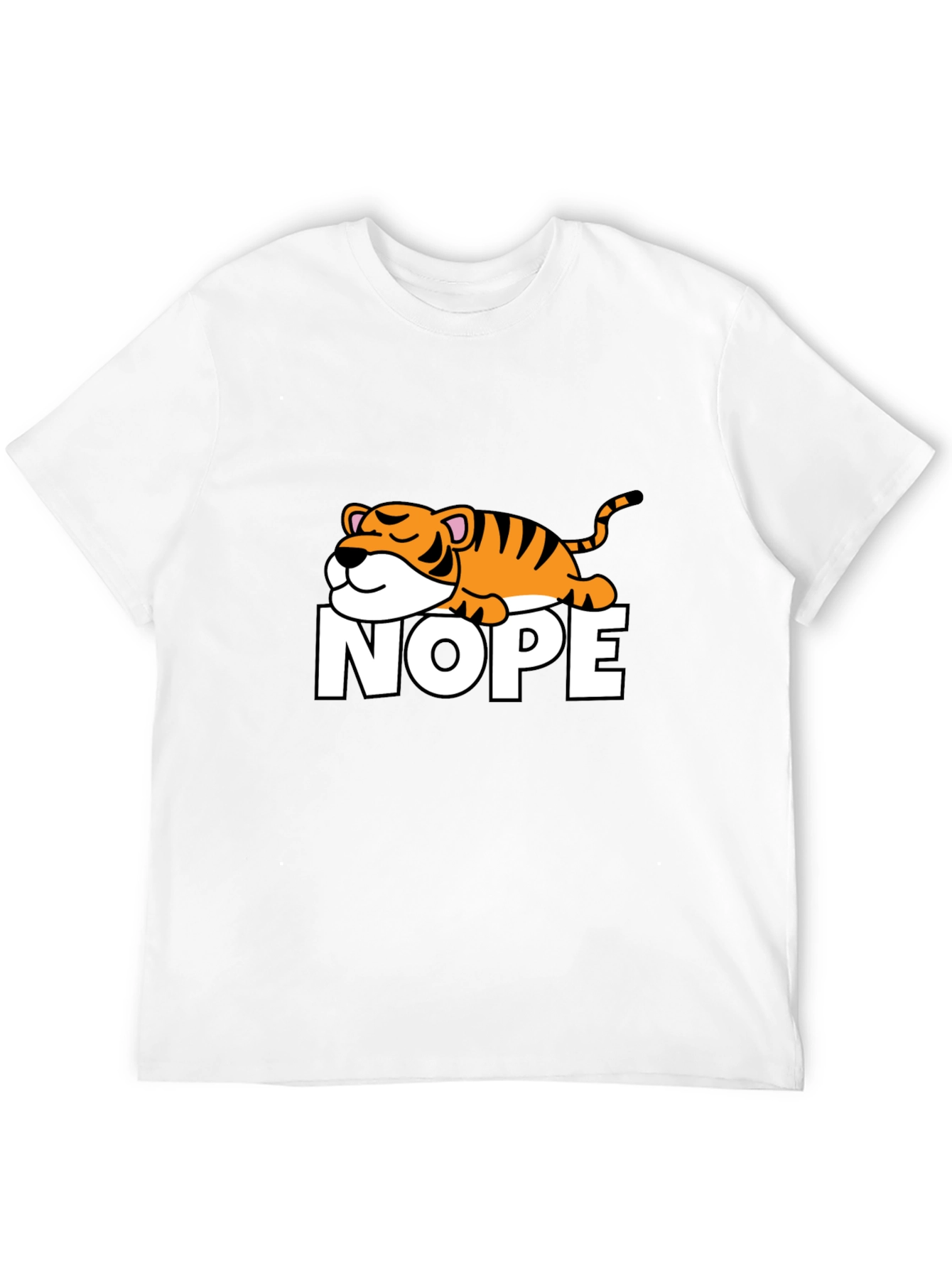 Nope Lazy Tiger Graphic T-Shirt