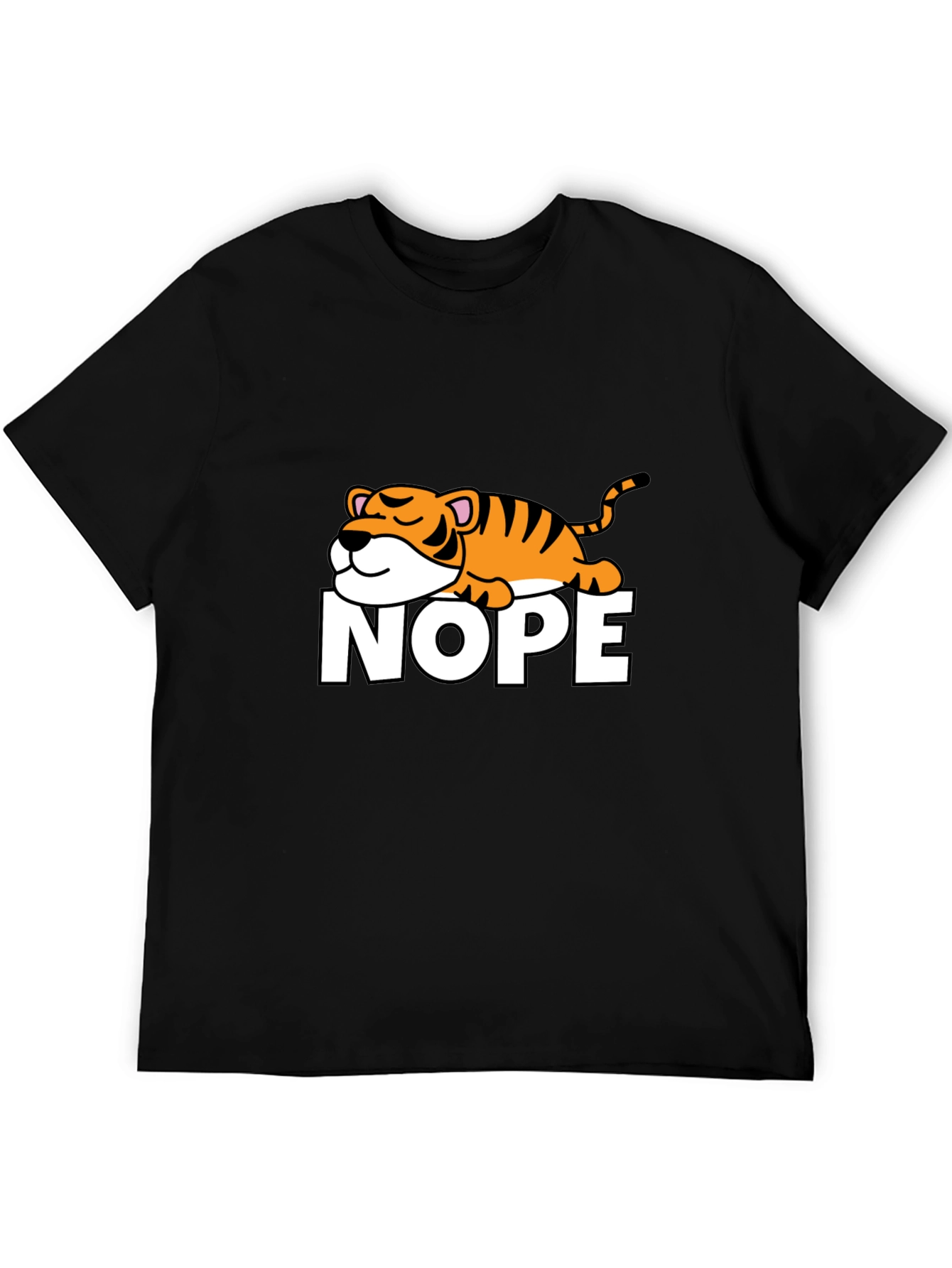 Nope Lazy Tiger Graphic T-Shirt