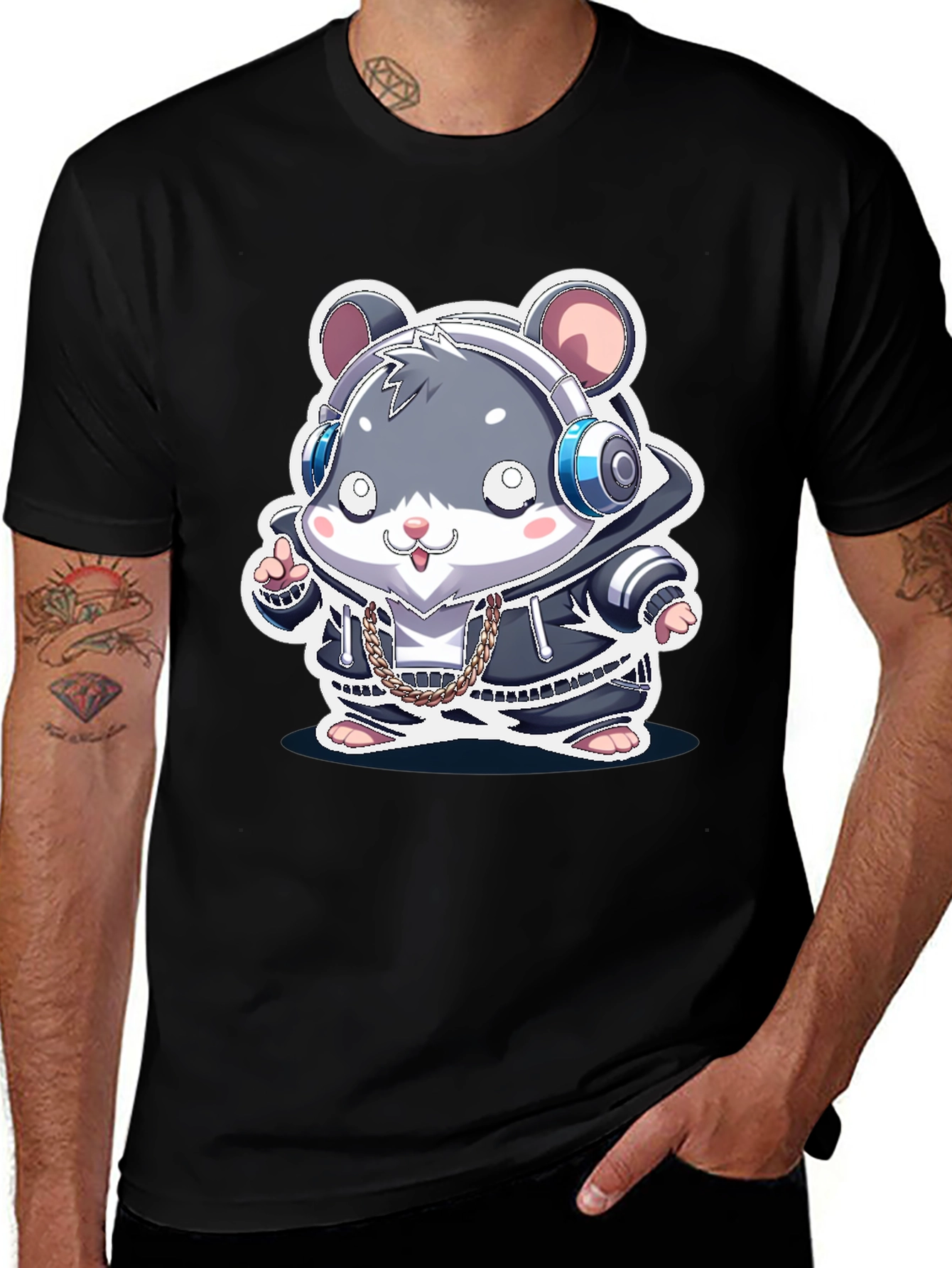Cute Hamster DJ Graphic Tee