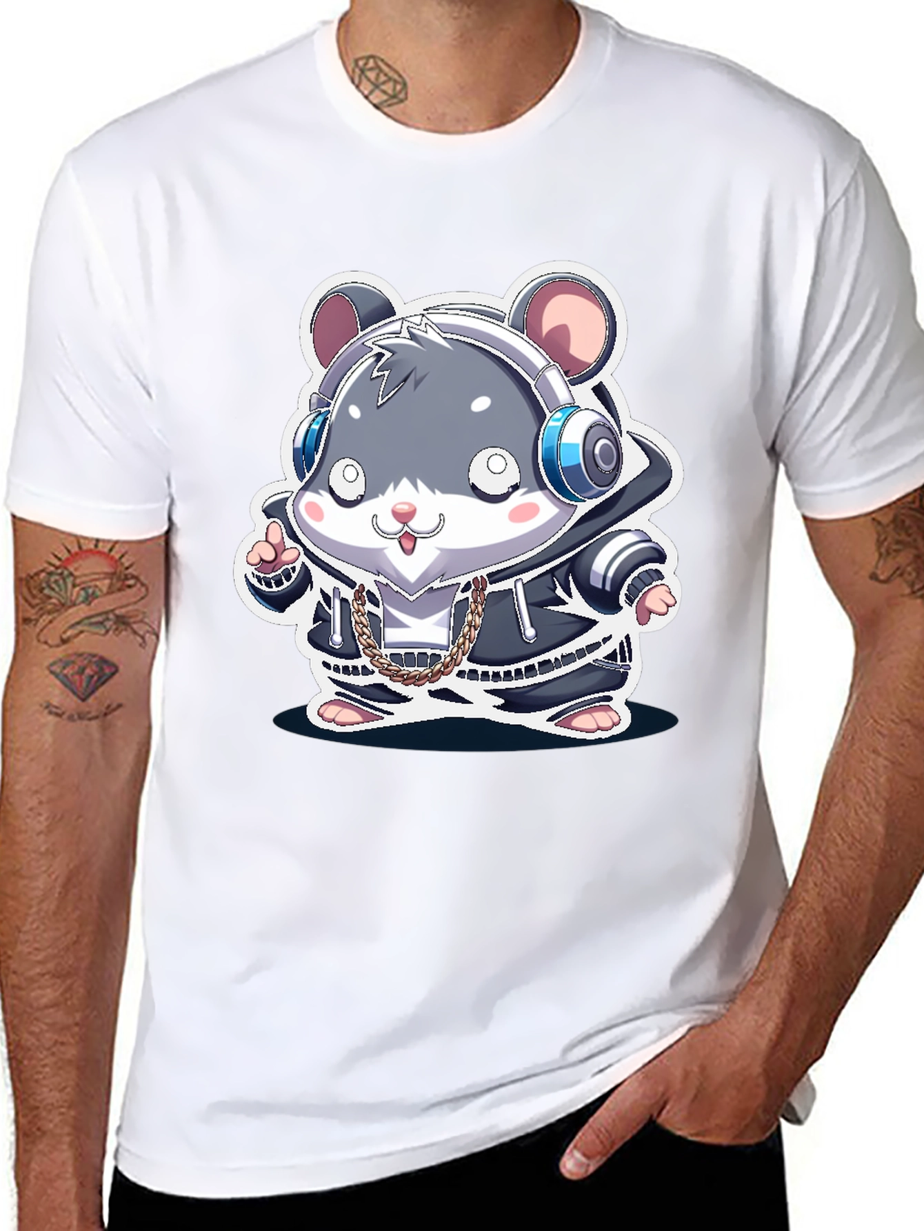 Cute Hamster DJ Graphic Tee