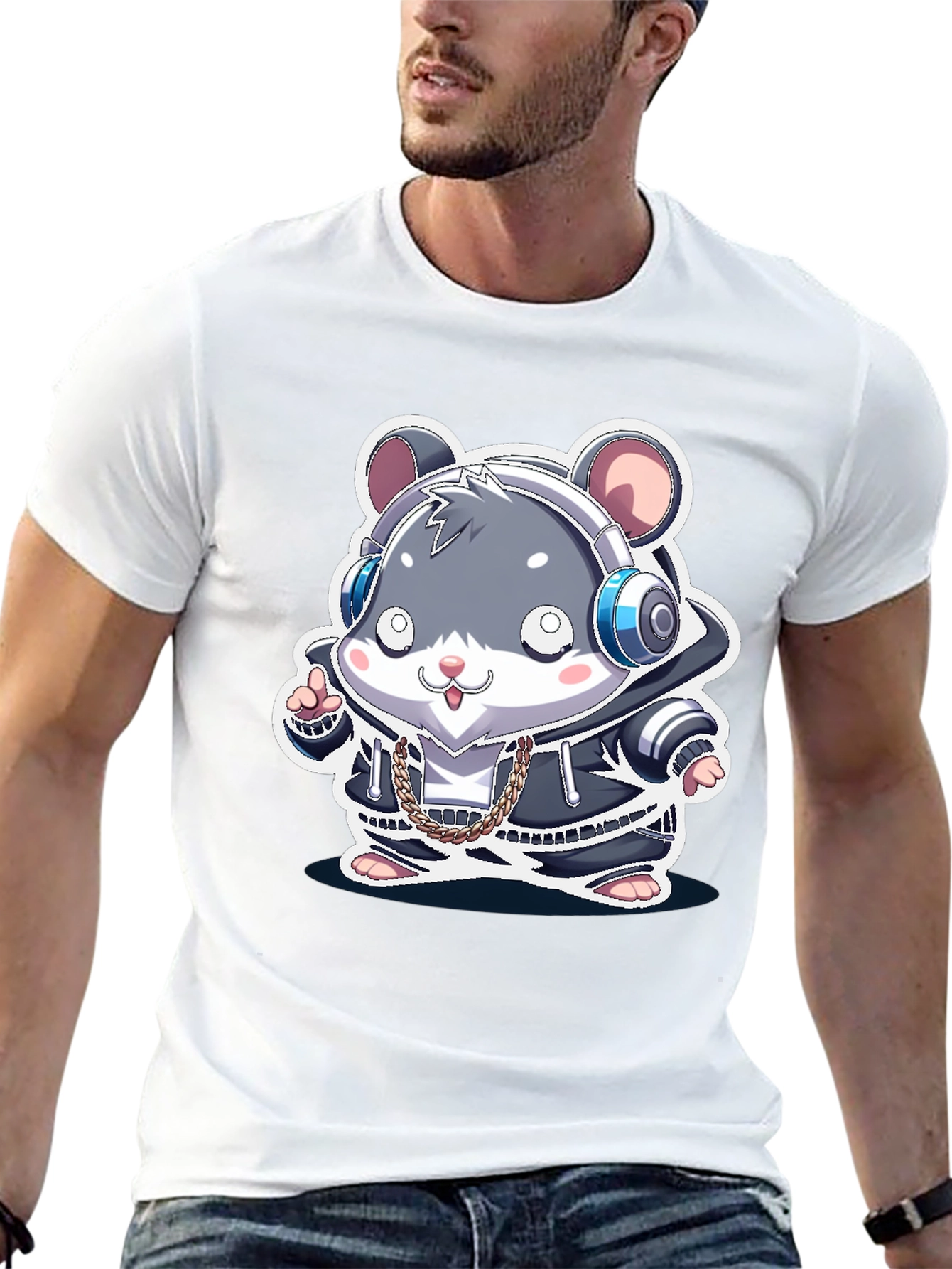Cute Hamster DJ Graphic Tee