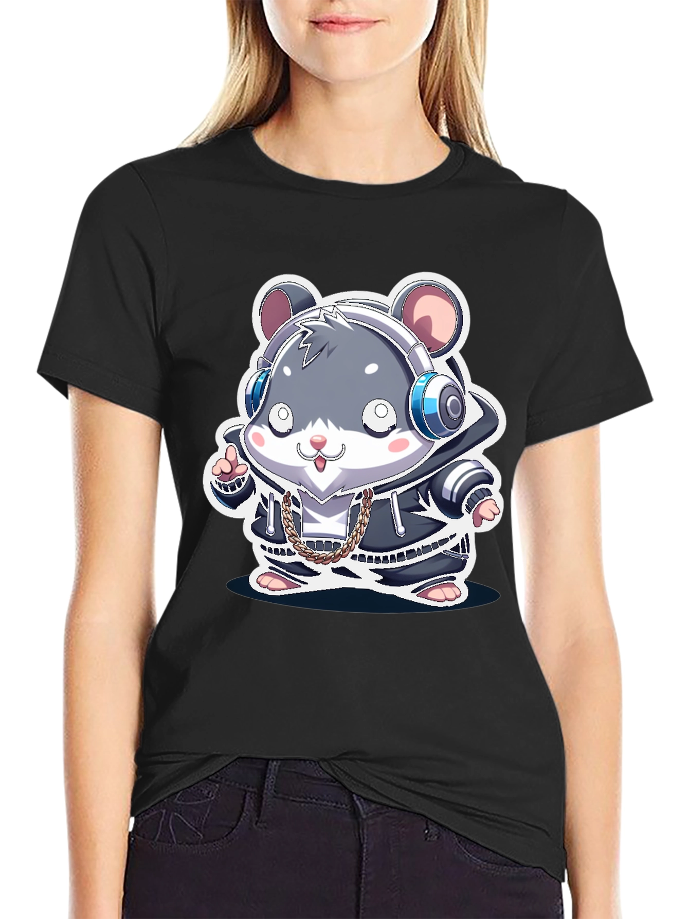Cute Hamster DJ Graphic Tee