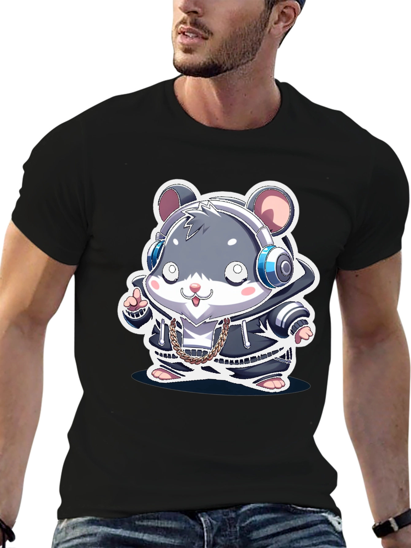 Cute Hamster DJ Graphic Tee