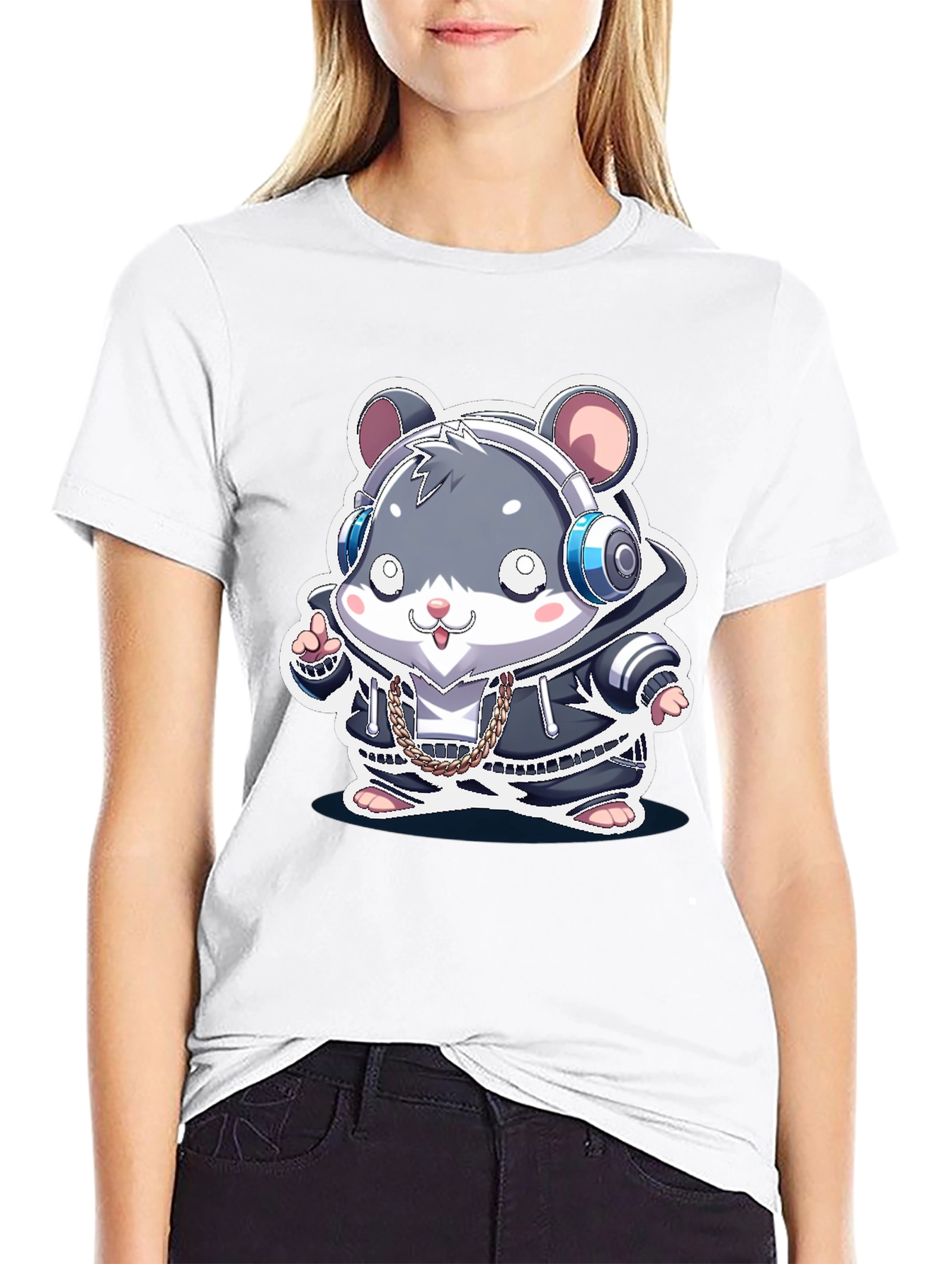 Cute Hamster DJ Graphic Tee