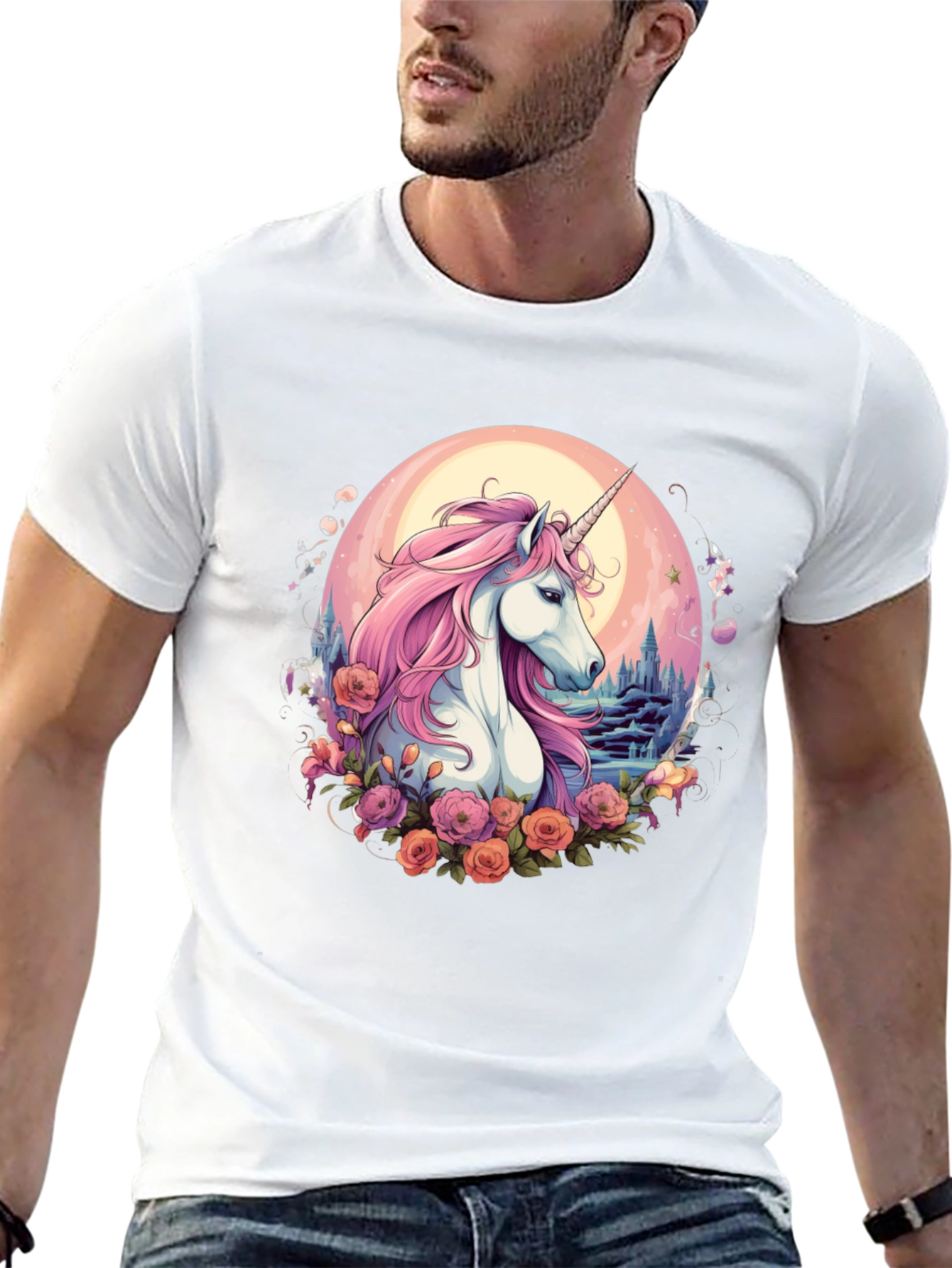 Unicorn Floral Graphic T-Shirt