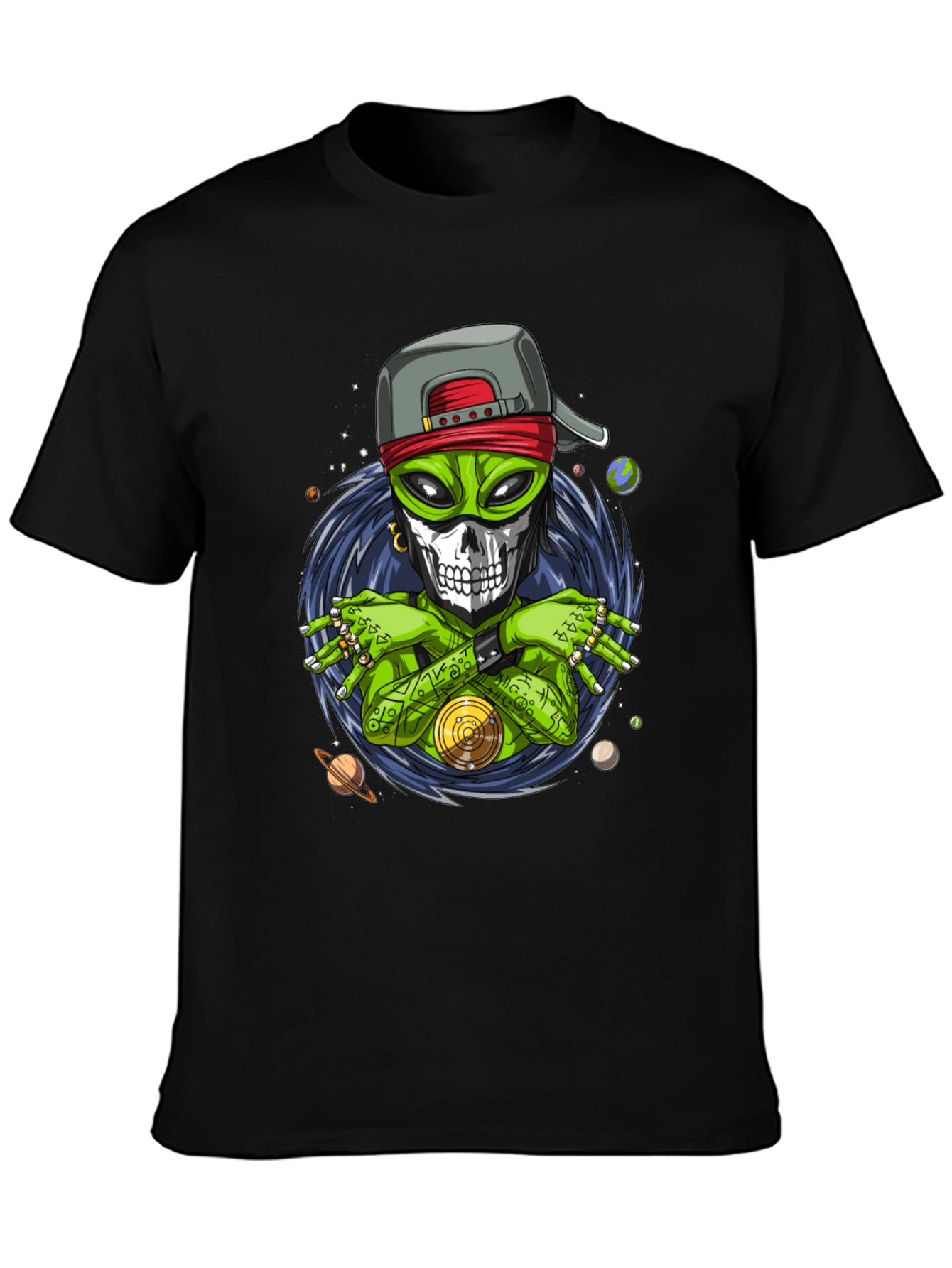 Alien DJ Graphic Tee - Space Rave Style