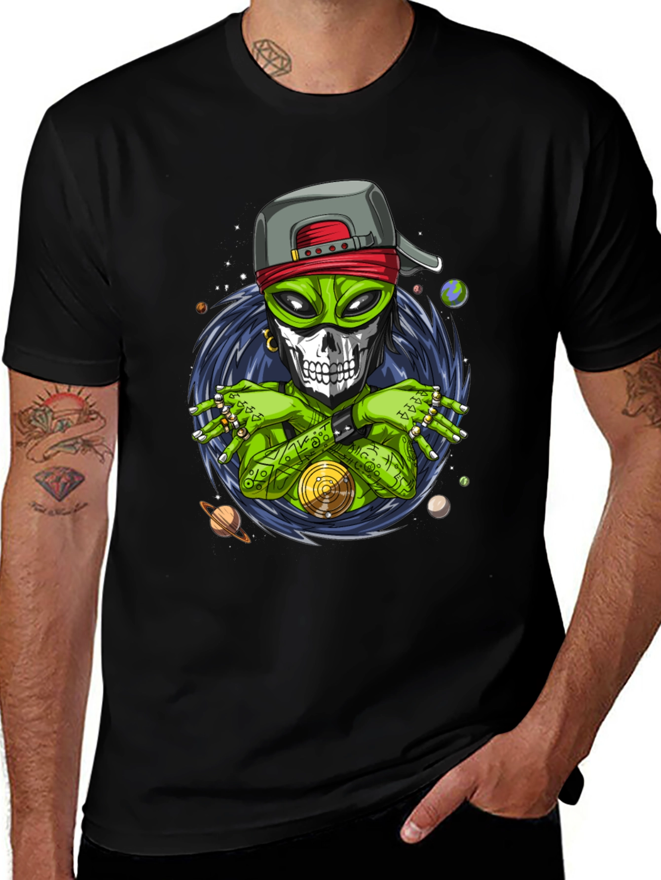 Alien DJ Graphic Tee - Space Rave Style