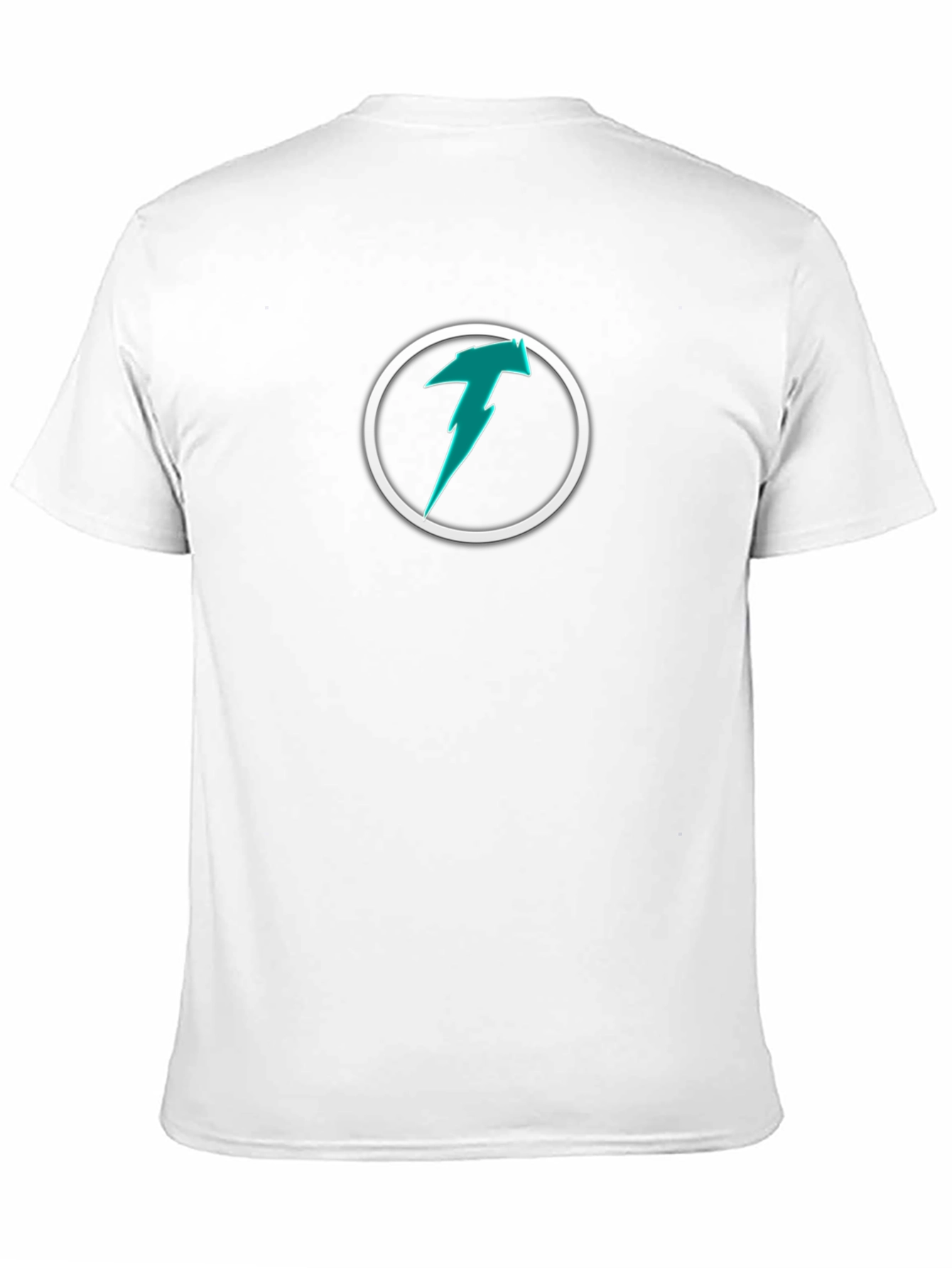 Teal Lightning Bolt Logo Black T-Shirt