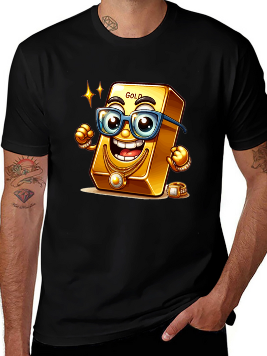 Funny Gold Bar Cartoon Graphic Tee