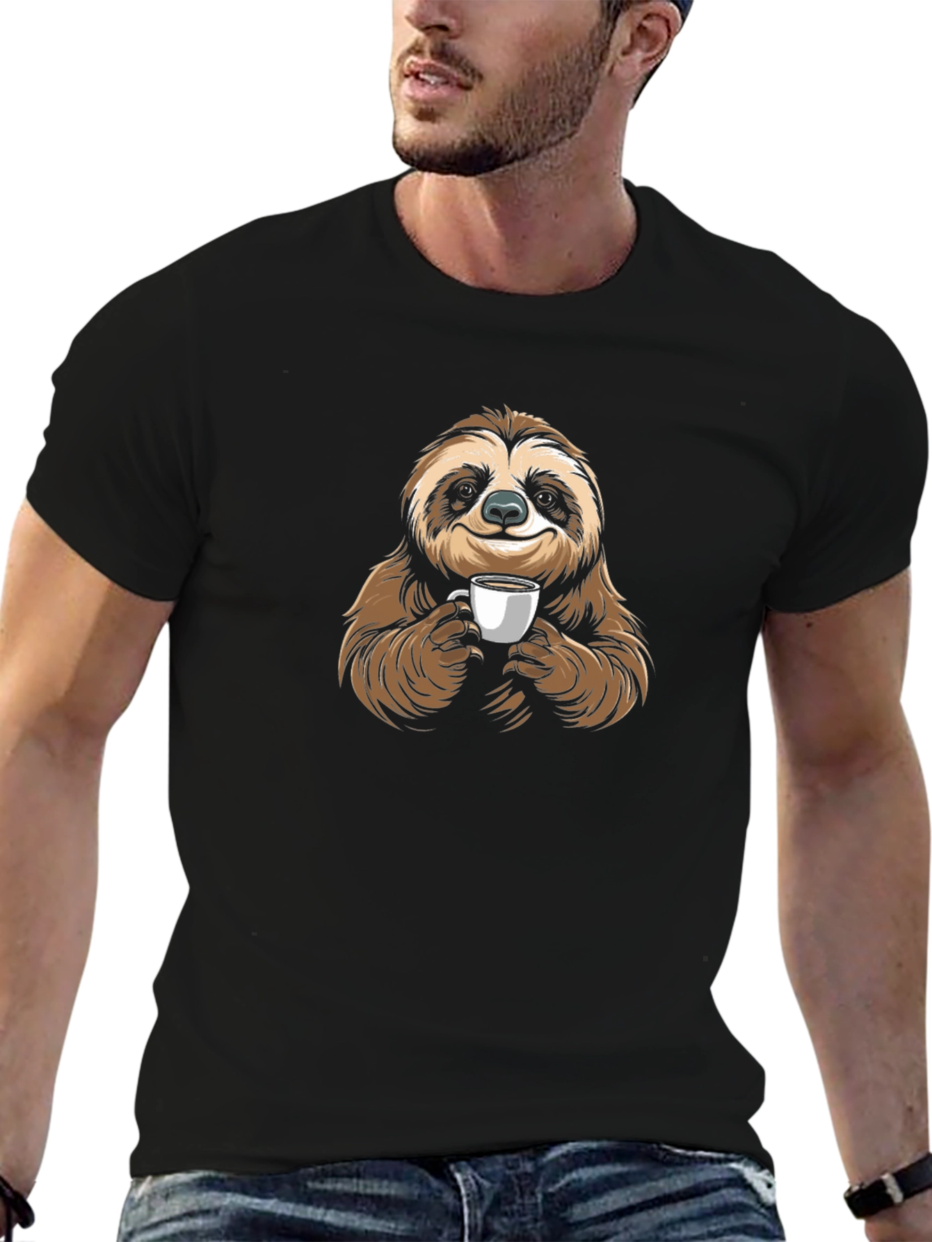 Sloth Coffee Lover Graphic T-Shirt