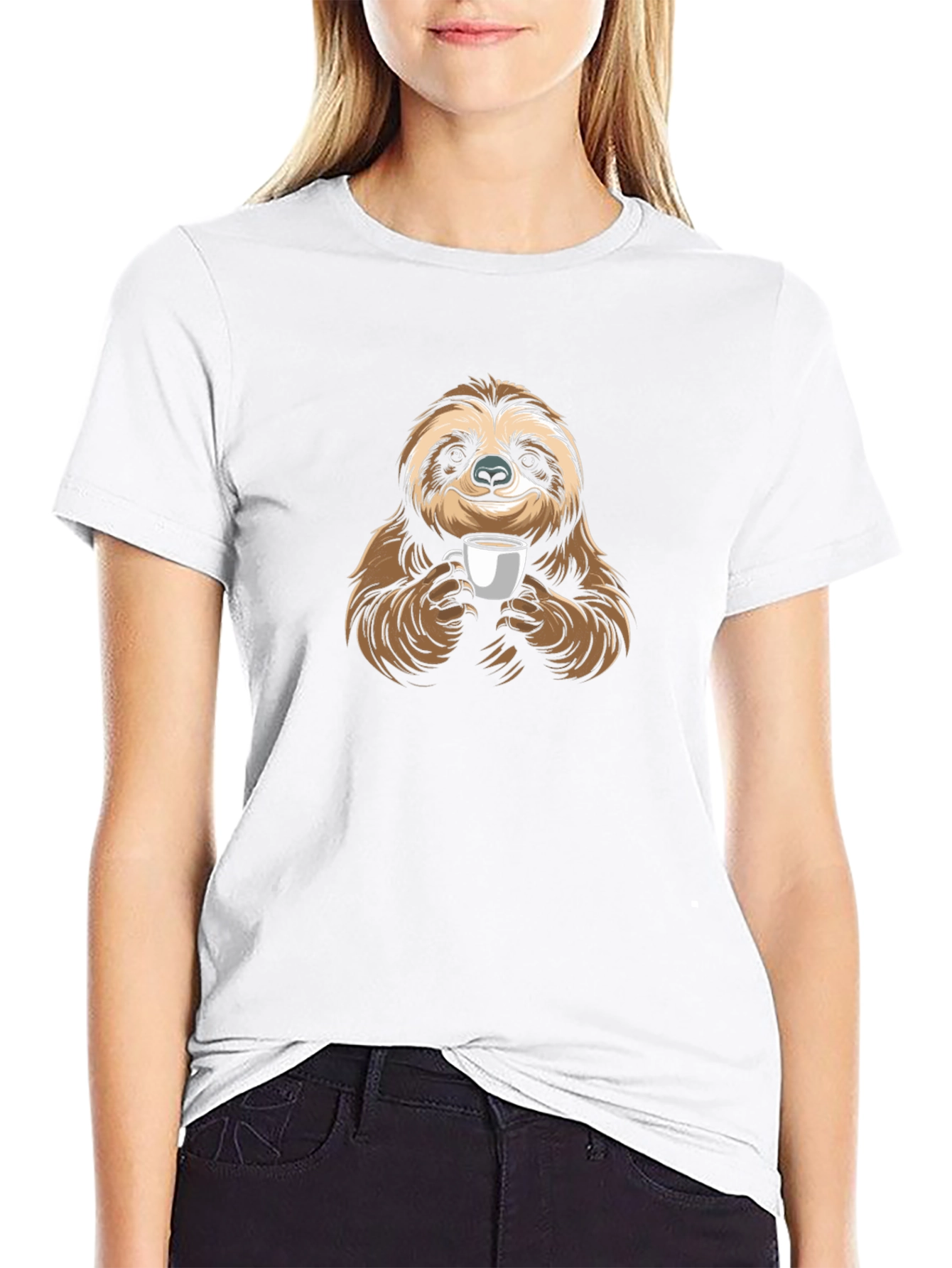 Sloth Coffee Lover Graphic T-Shirt