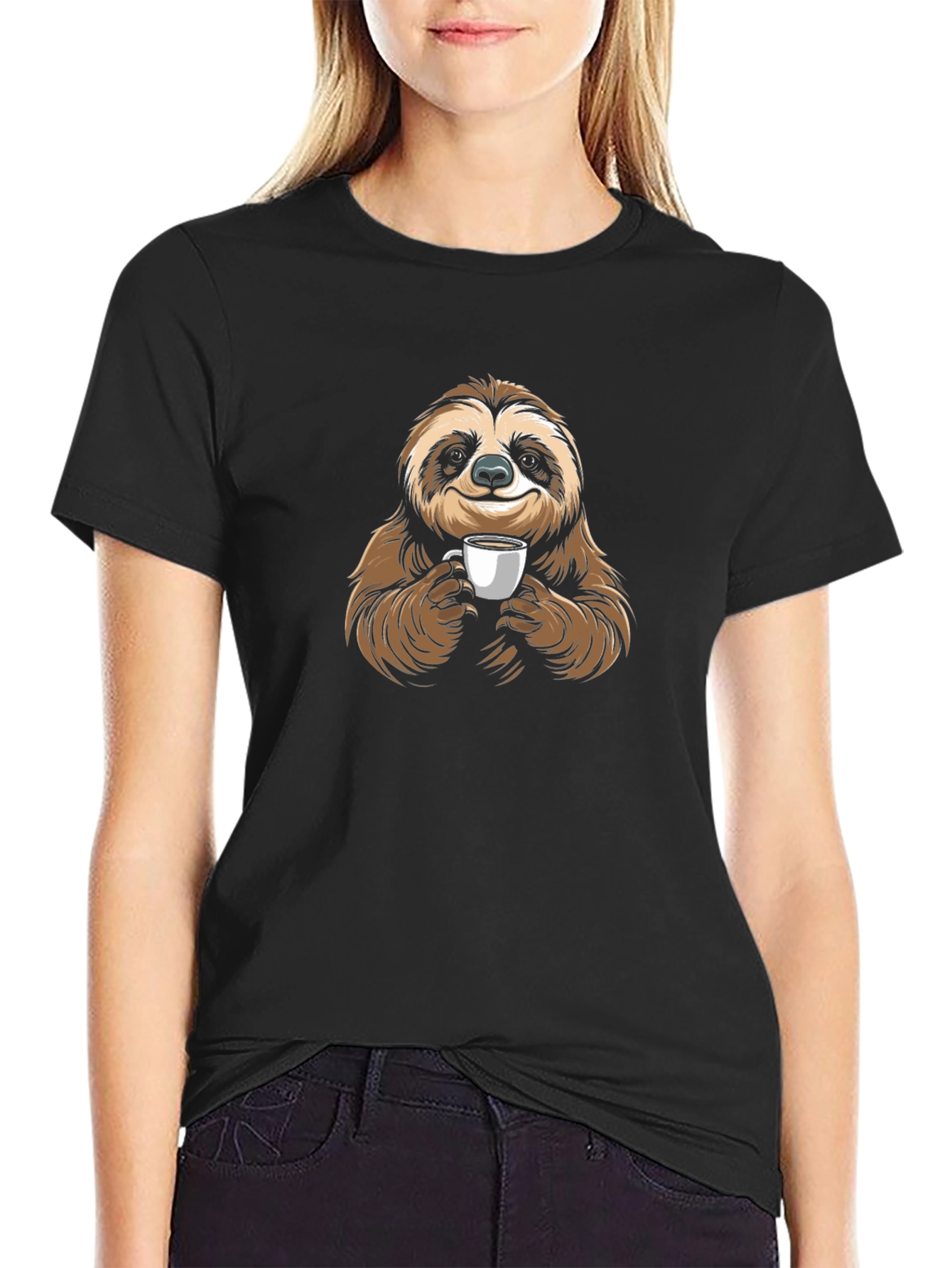 Sloth Coffee Lover Graphic T-Shirt