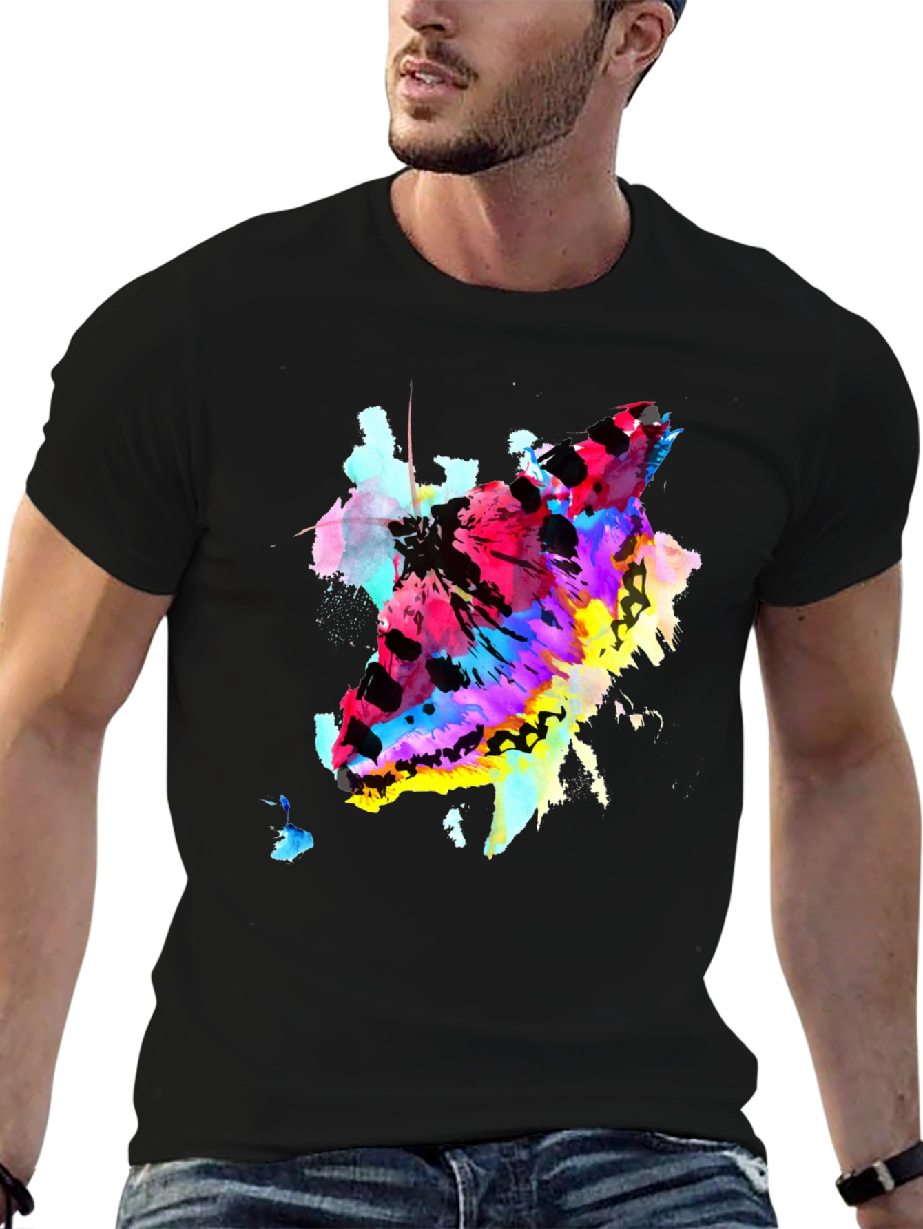Abstract Butterfly Graphic Print Crew Neck T-Shirt