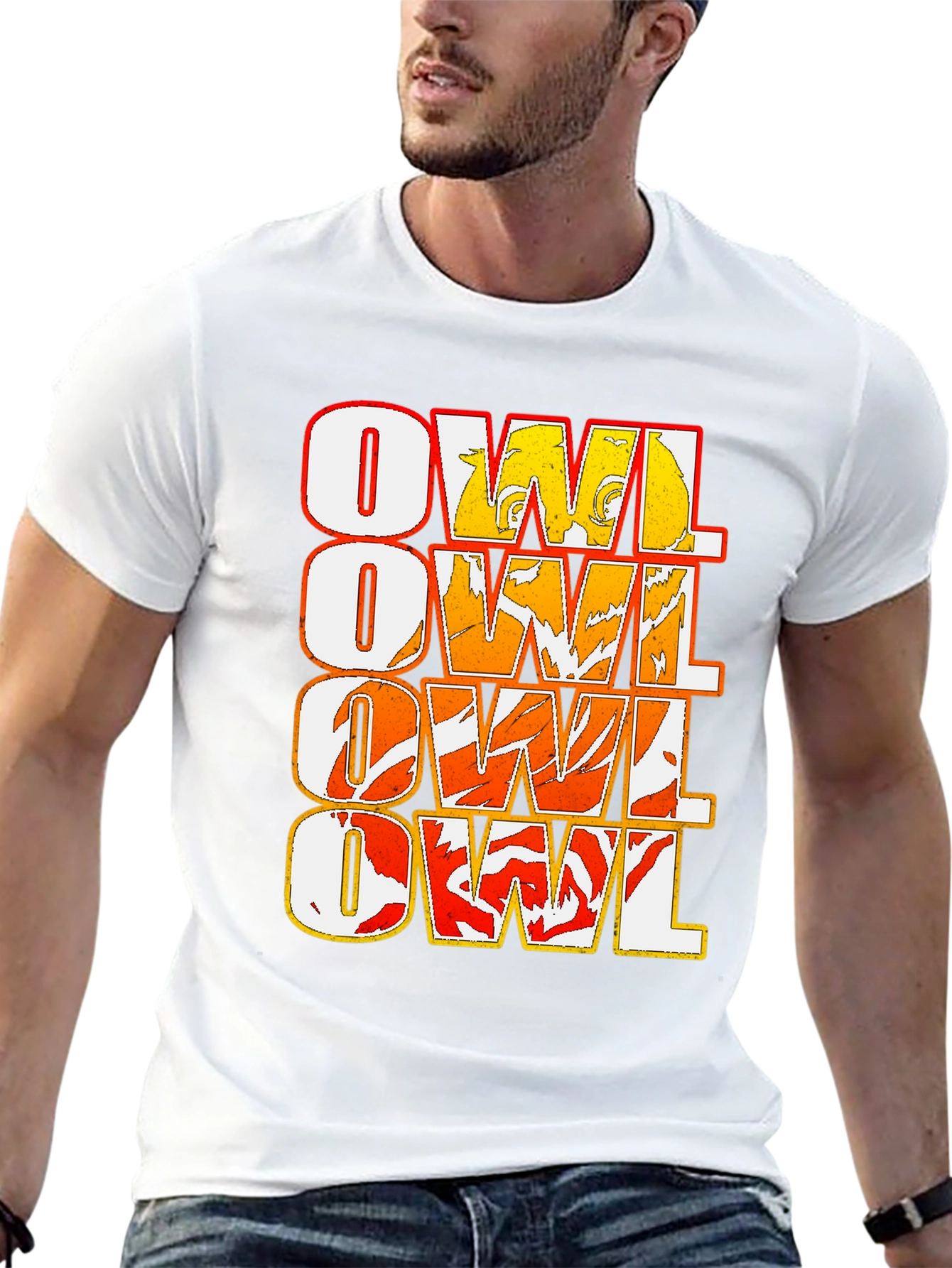 Owl Graphic Print Black T-Shirt