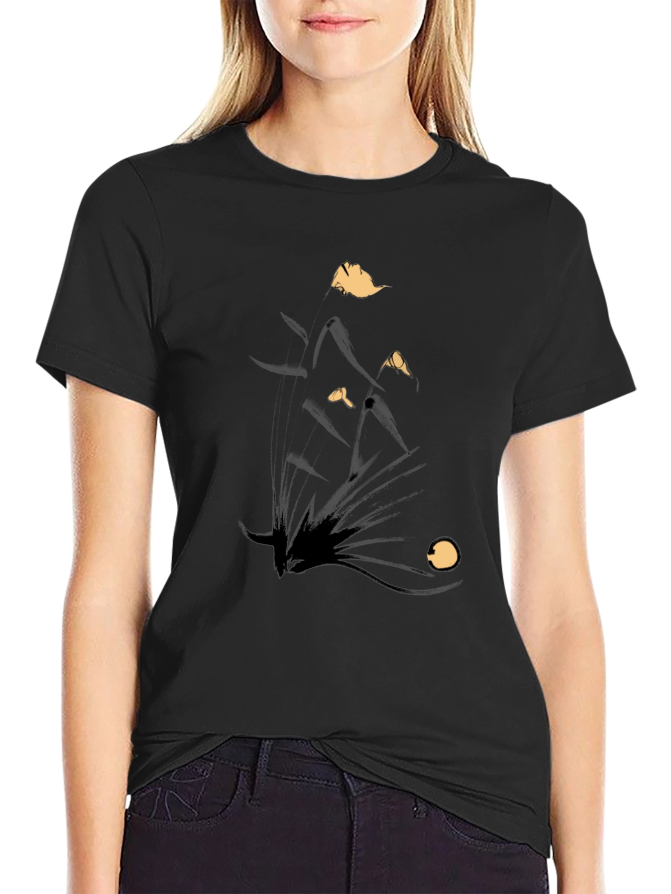 Abstract Black Graphic Tee for Men