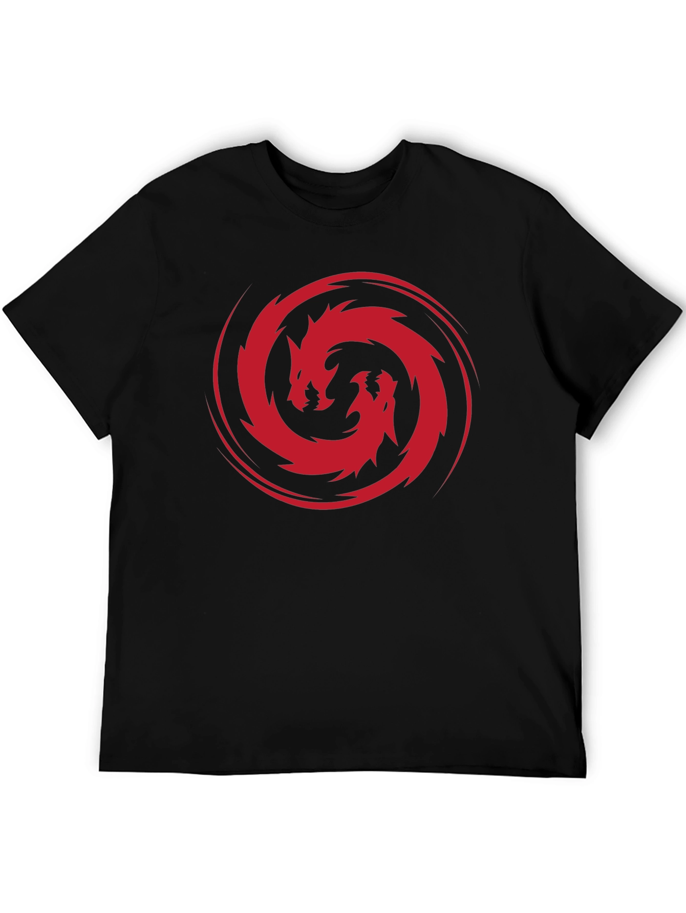 Dragon Circle Graphic Tee - Stylish Mens Black T-Shirt
