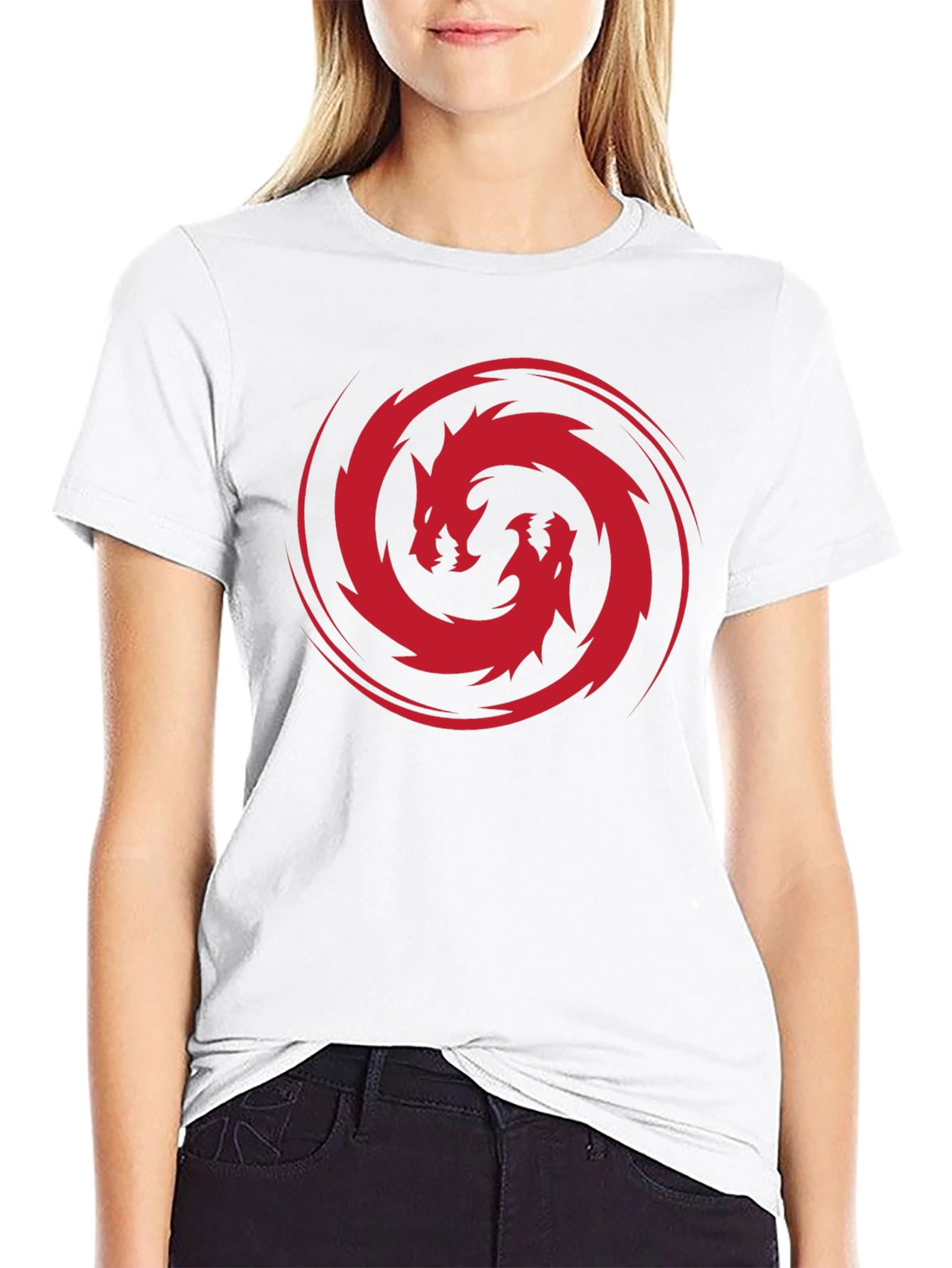 Dragon Circle Graphic Tee - Stylish Mens Black T-Shirt
