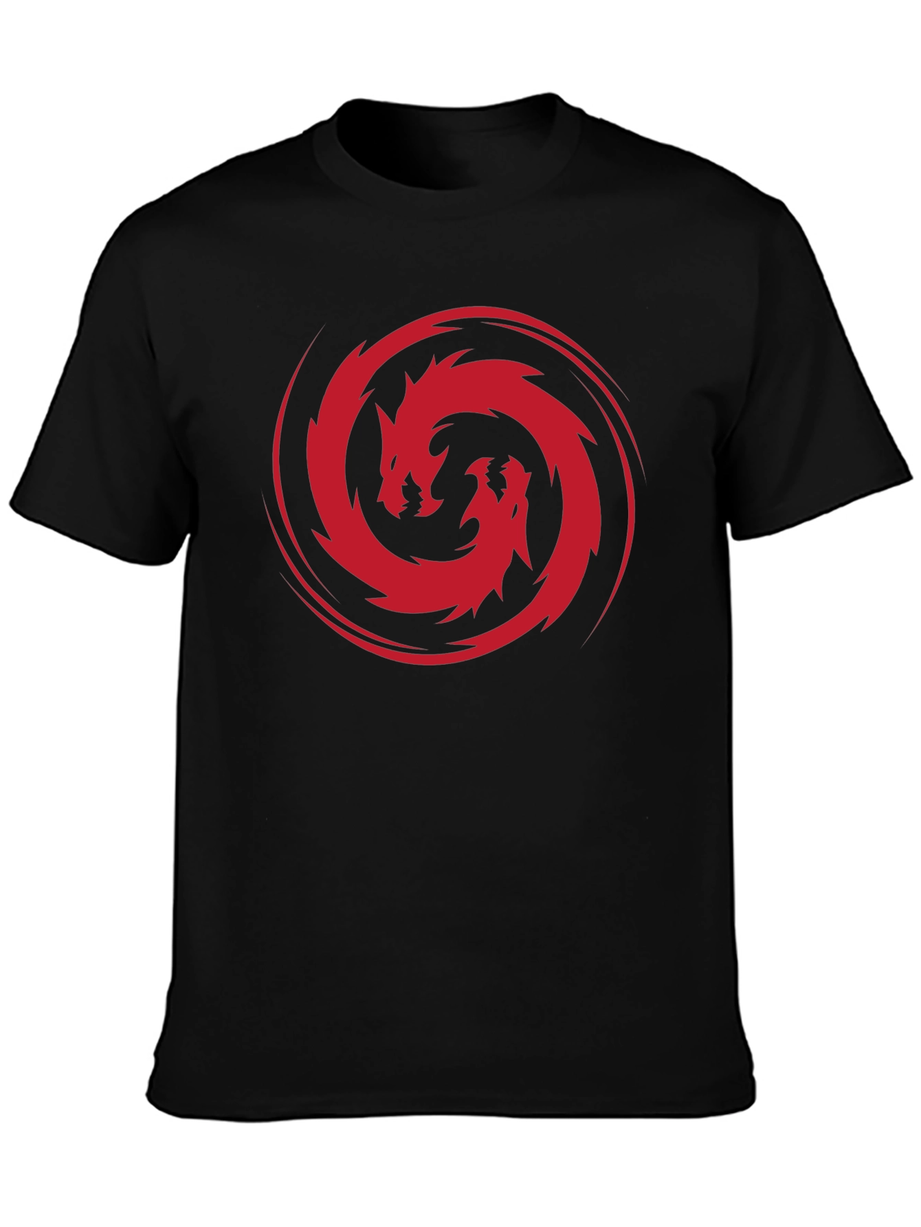 Dragon Circle Graphic Tee - Stylish Mens Black T-Shirt